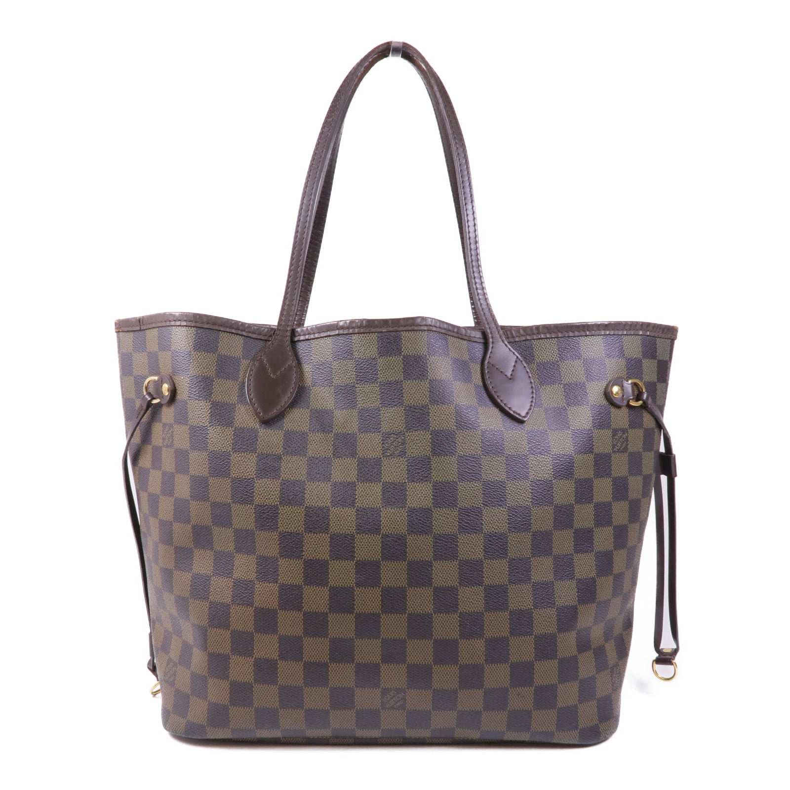LOUIS VUITTON Damier Neverfull MM金扣肩背袋/手挽袋
