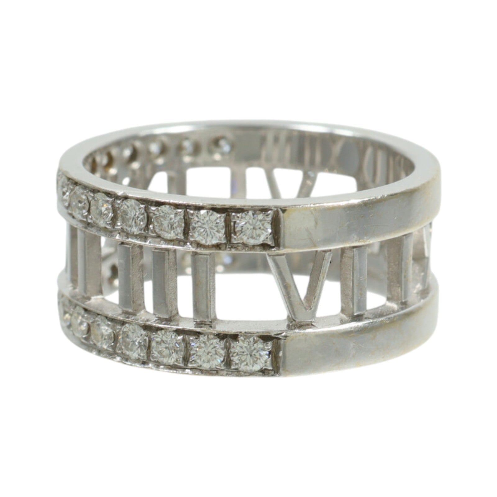 TIFFANY＆CO 18K白金Atlas Diamond Ring鑽石戒指