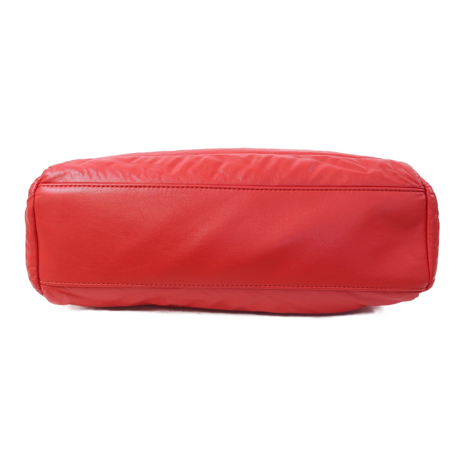 MOSCHINO 皮革Shoulder Bag銀扣肩背袋紅色