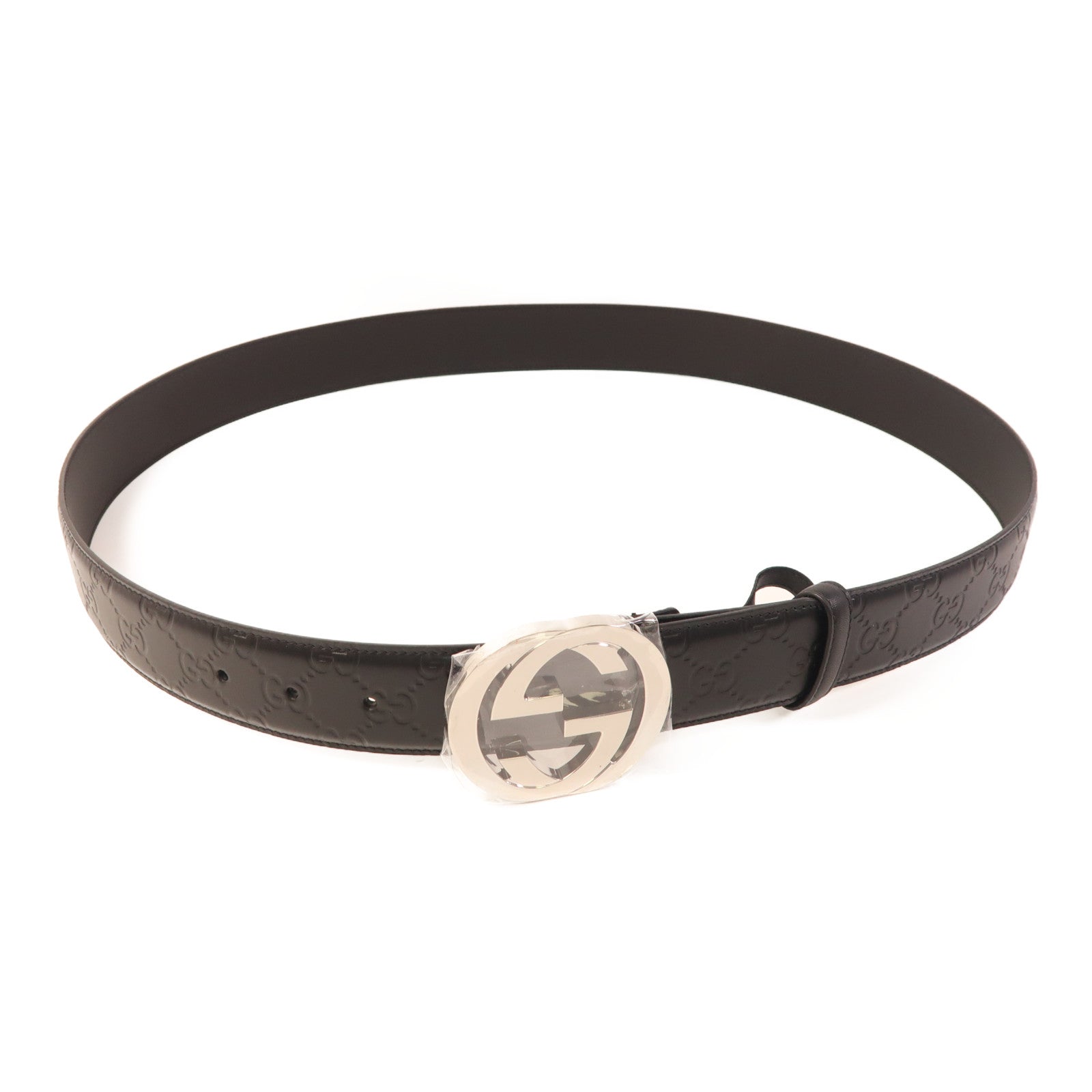 GUCCI 牛皮皮革Belt銀扣皮帶