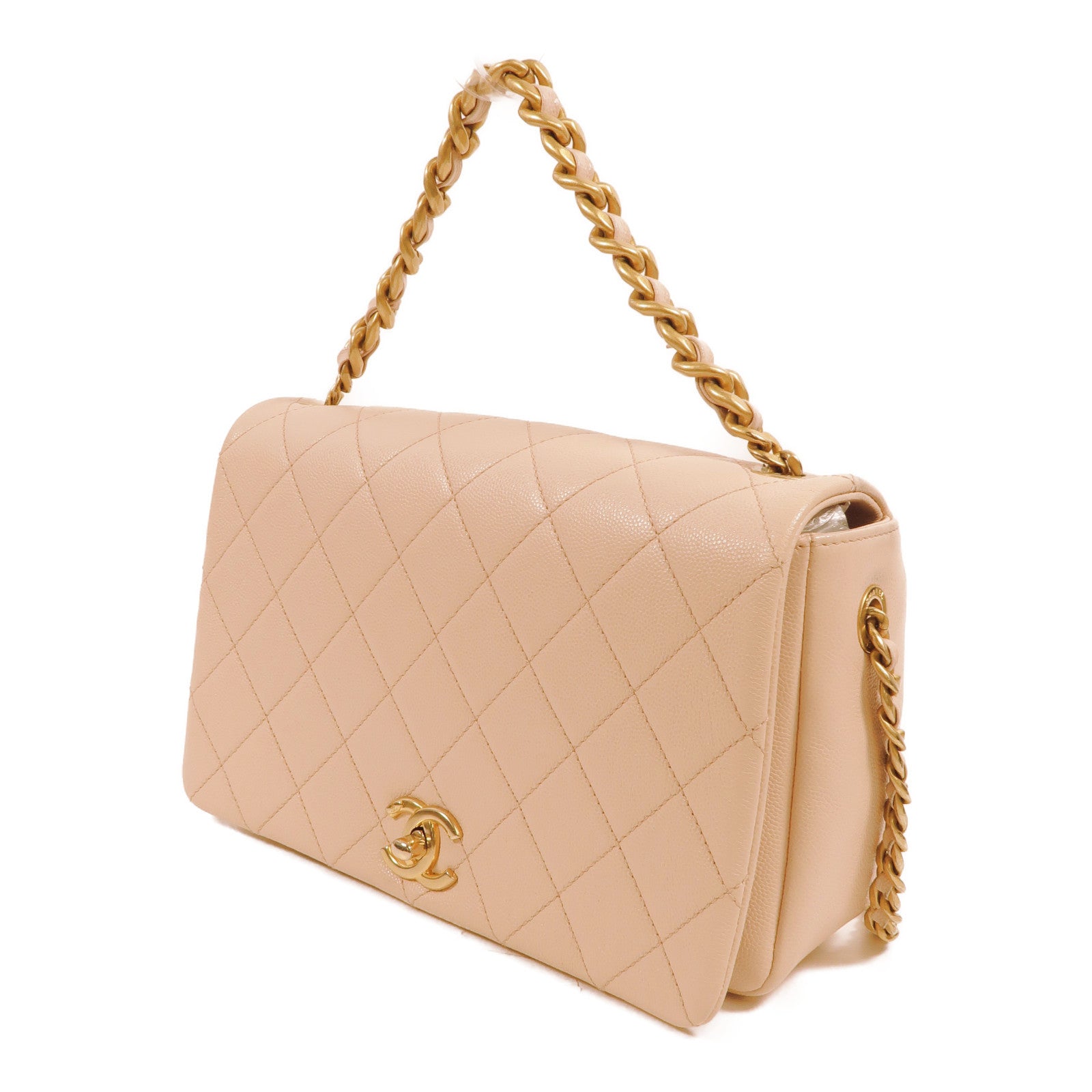 CHANEL 牛皮皮革Chain Shoulder手挽肩背兩用袋