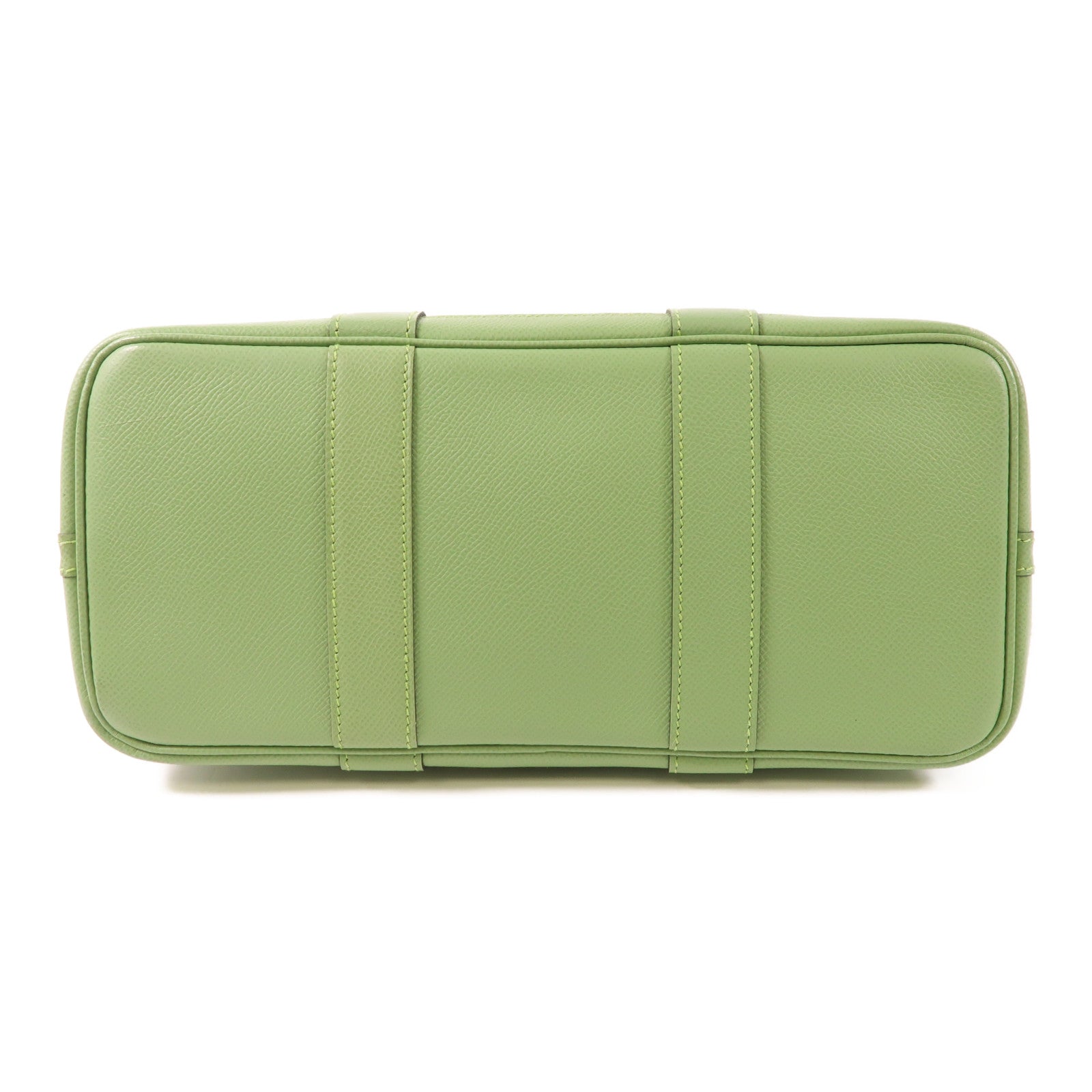 HERMES Epsom皮革Garden Party TPM銀扣手挽袋Vert Criquet