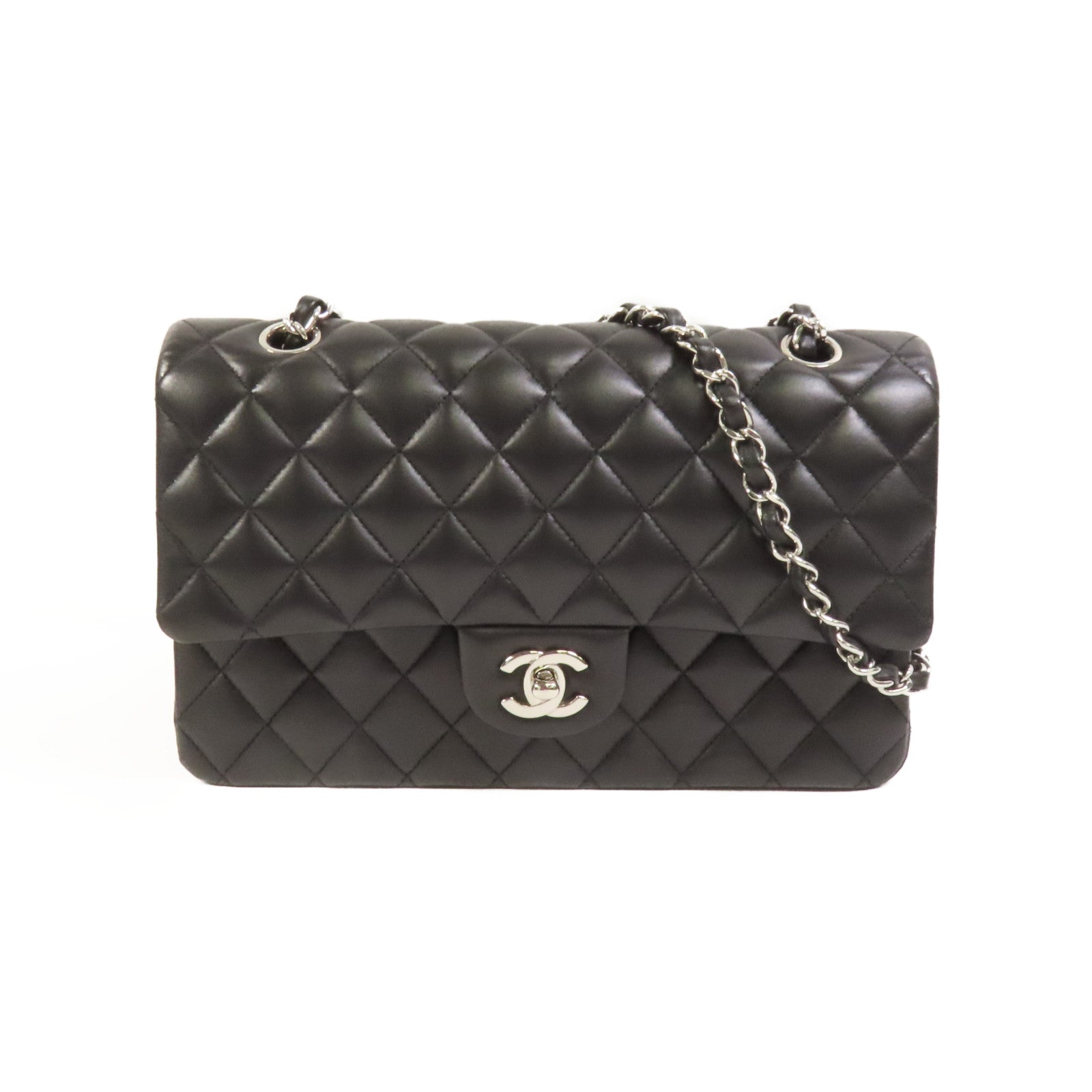 CHANEL 【激減優惠】羊皮皮革Classic 25銀扣鏈帶肩背袋
