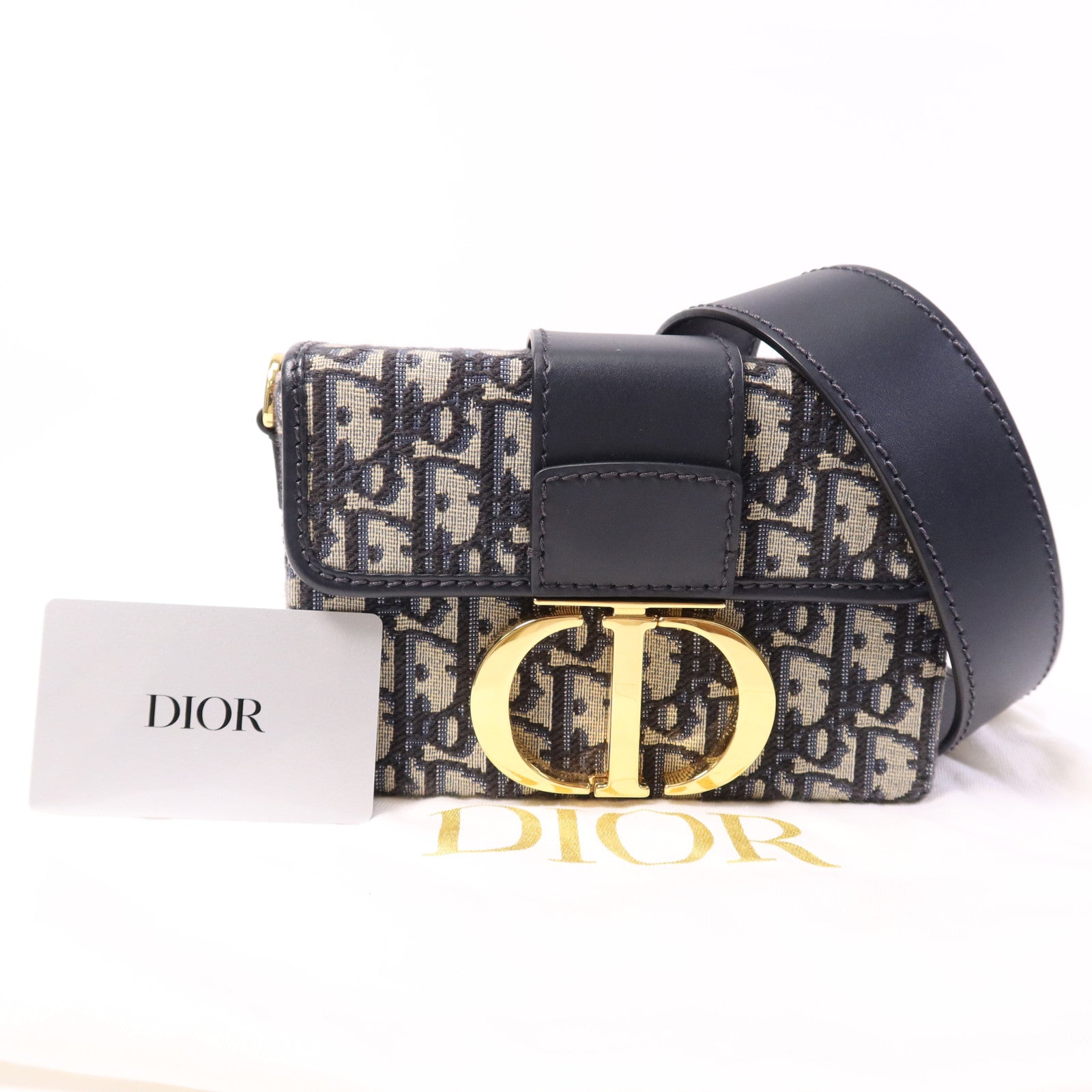Dior 【激減優惠】帆布/皮革30 Montaigne金扣肩背袋袋