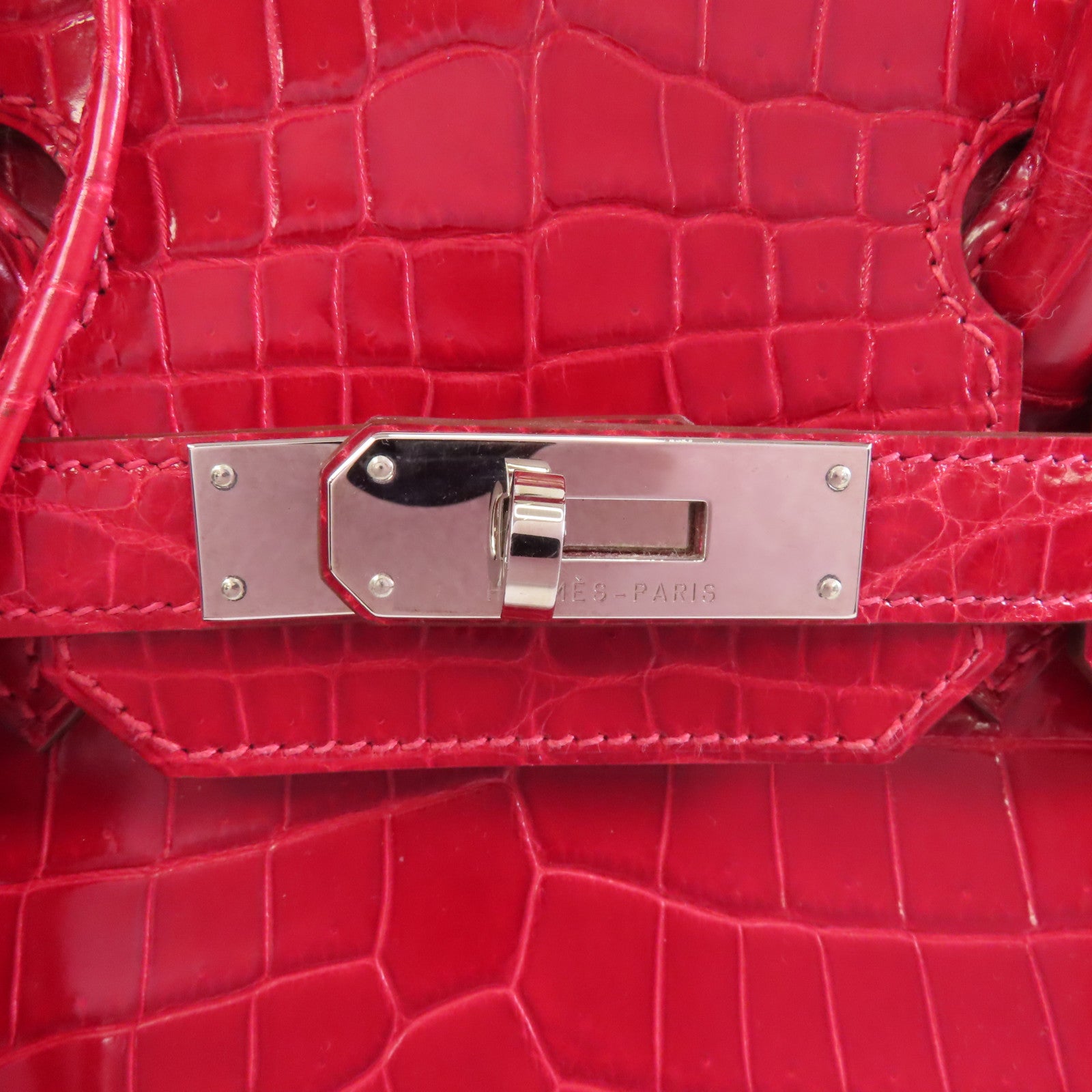 HERMES Niloticus/Braise皮革Birkin 30銀扣手挽袋Braise紅色