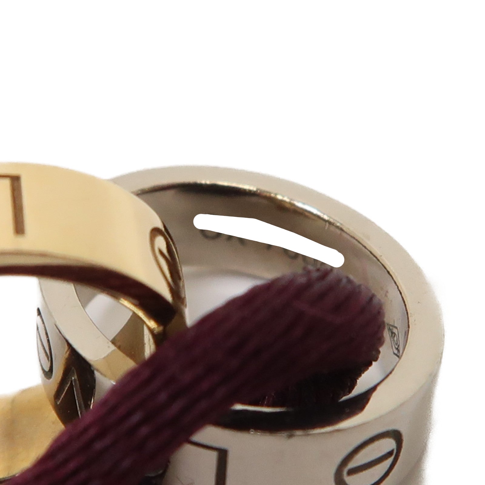 CARTIER 18K黃金/白金Love Cord Bracelet手鐲