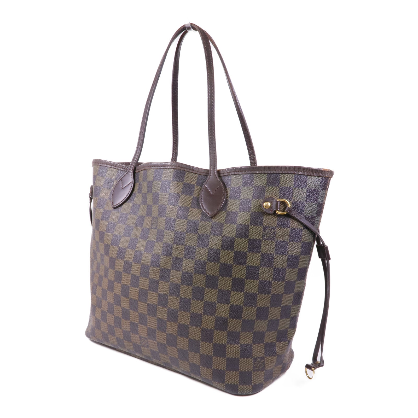 LOUIS VUITTON Damier Neverfull MM金扣肩背袋/手挽袋