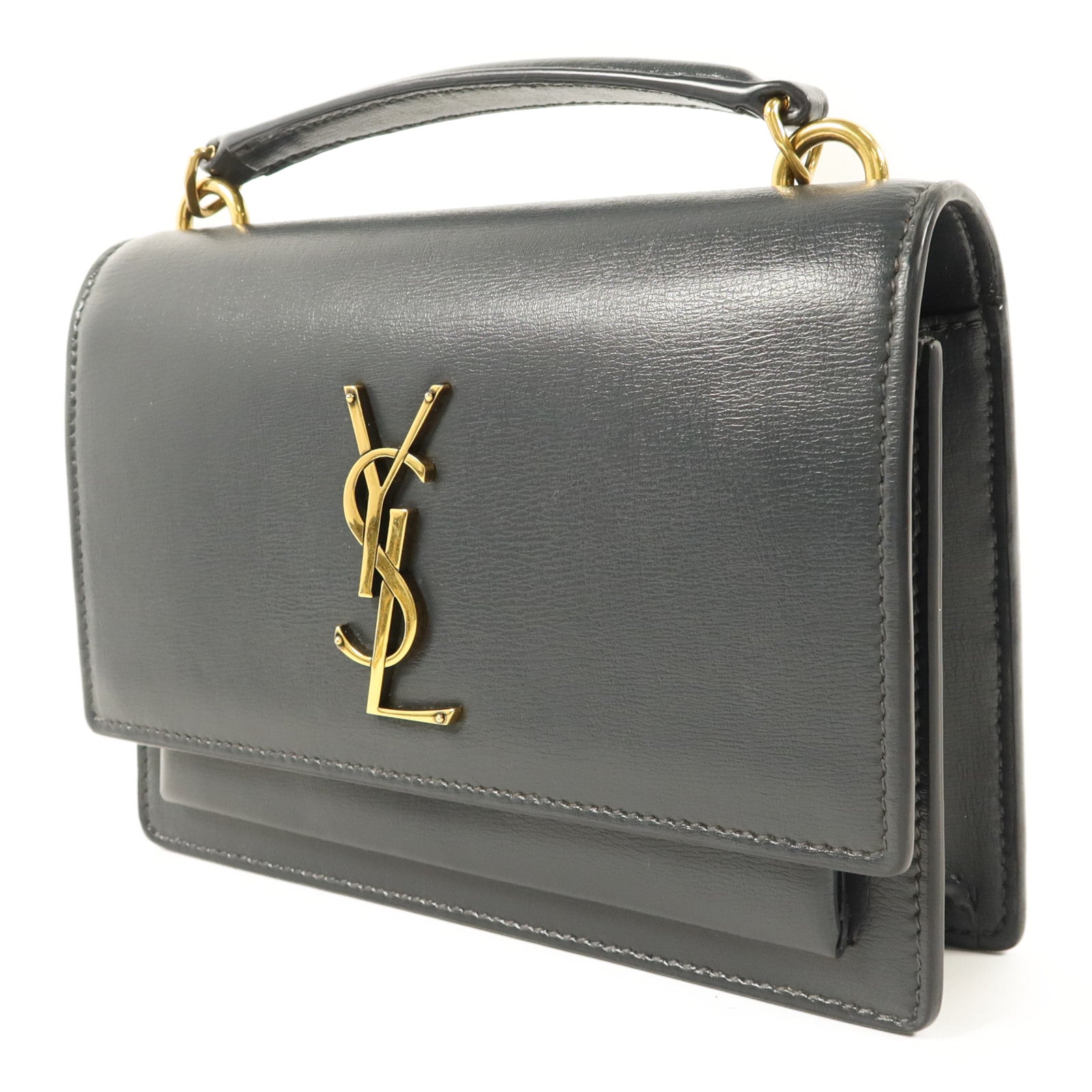 SAINT LAURENT 牛皮皮革Sunset金扣手挽肩背兩用袋