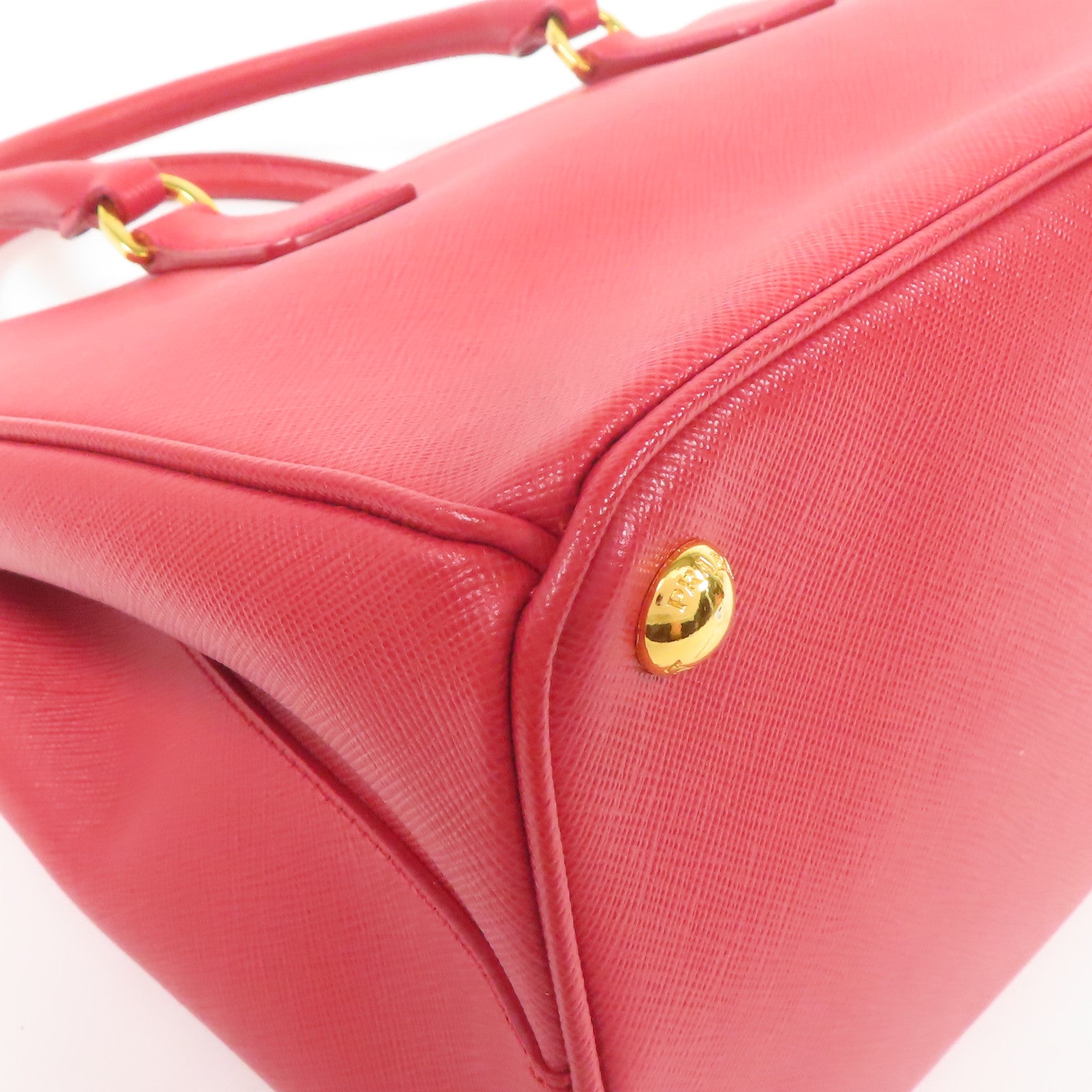 PRADA 牛皮皮革Shoulder Bag金扣手挽肩背兩用袋