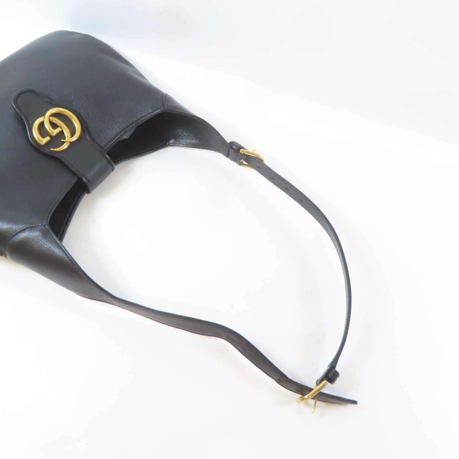 GUCCI 牛皮皮革Aphrodite Shoulder Bag金扣手挽肩背兩用袋黑色