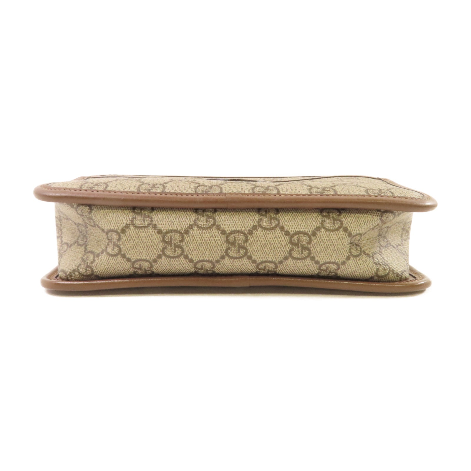 GUCCI 塗層帆布Interlocking G Shoulder Bag金扣肩背袋啡色