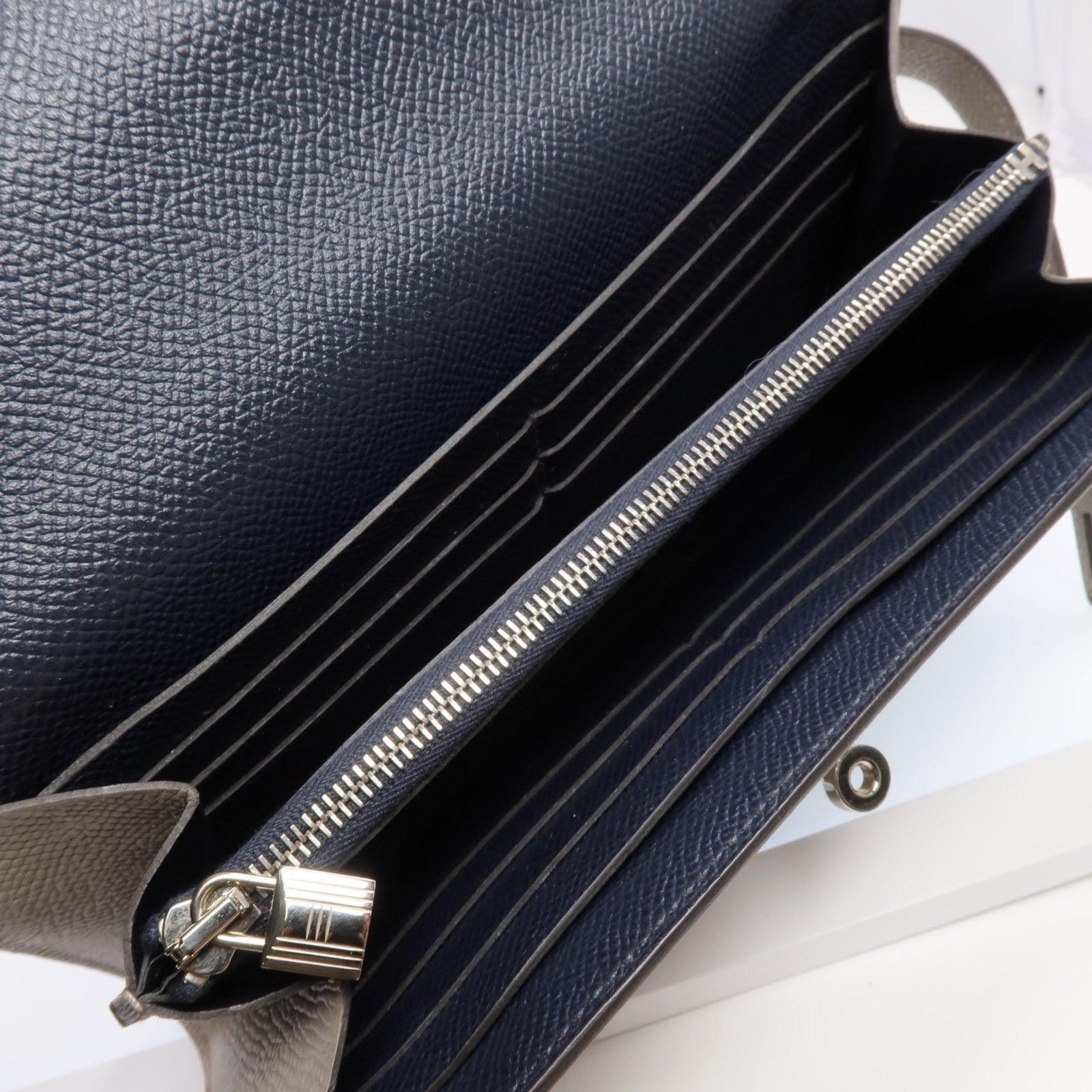 HERMES Epsom皮革Kelly Wallet金扣長錢包