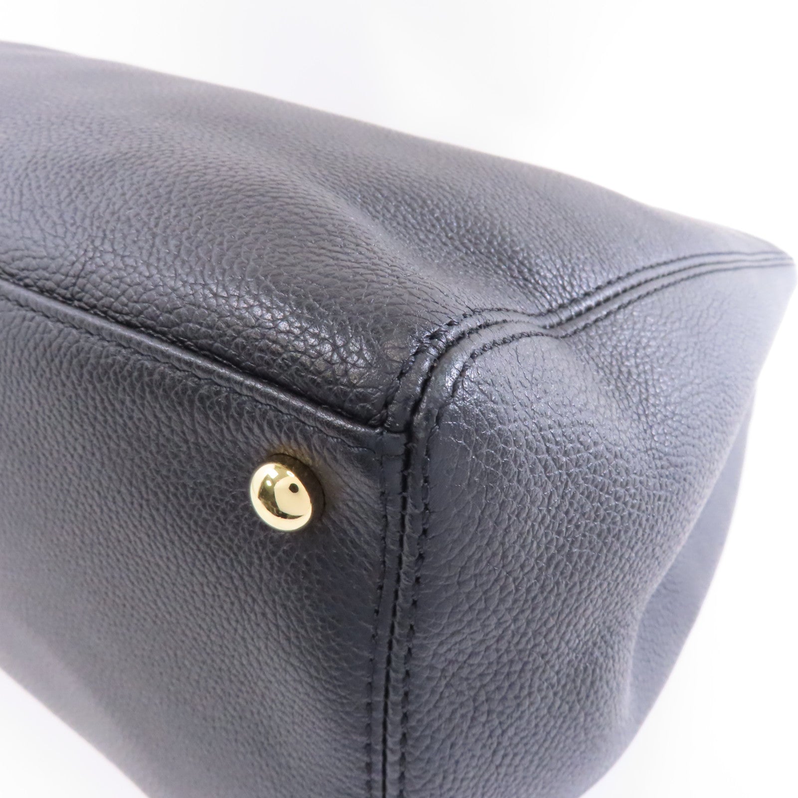 CHANEL 牛皮皮革2way Shoulder Bag金扣手挽肩背兩用袋黑色