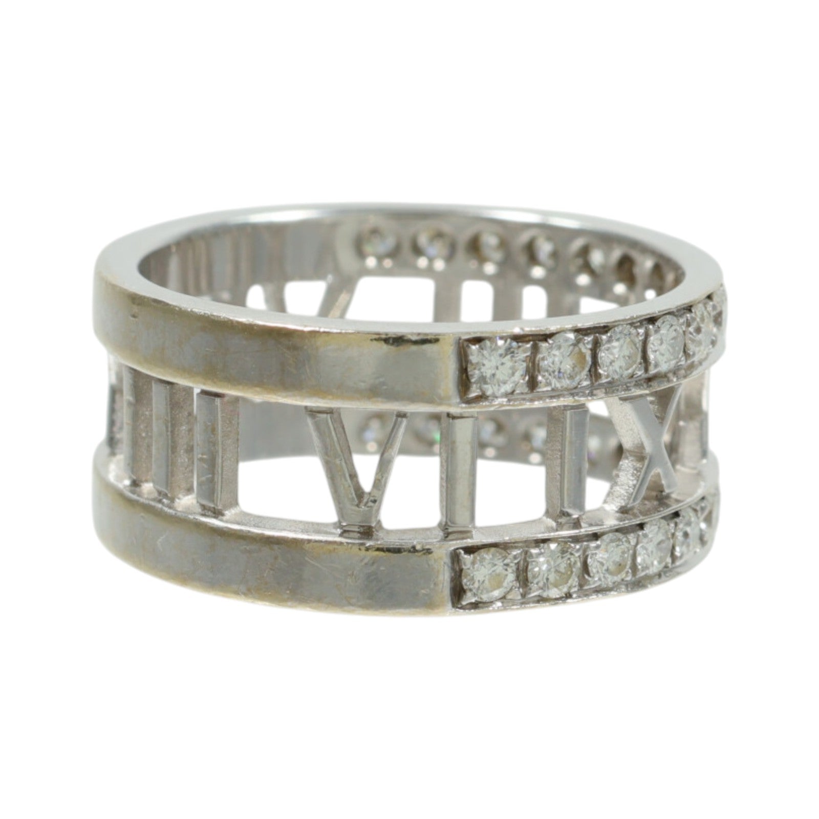 TIFFANY＆CO 18K白金Atlas Diamond Ring鑽石戒指