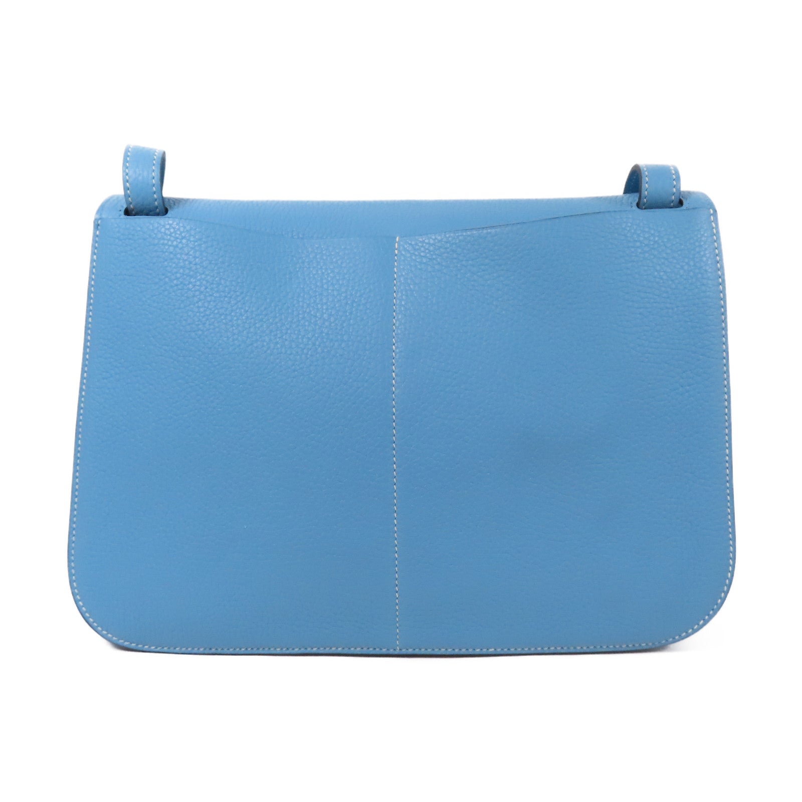 HERMES 牛皮皮革Halzan 31 2 Way Shoulder金扣手挽肩背兩用袋藍色