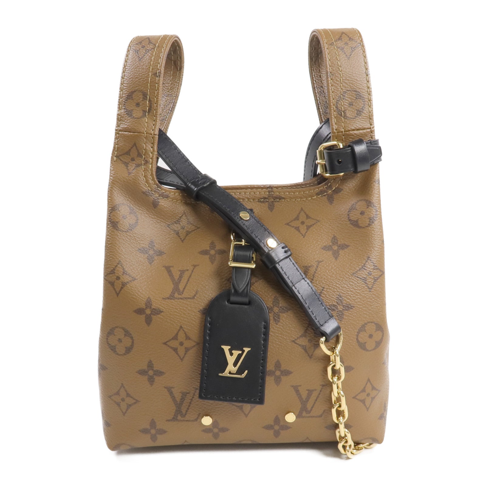 LOUIS VUITTON Monogram Reverse Atlantis BB金扣手挽肩背兩用袋