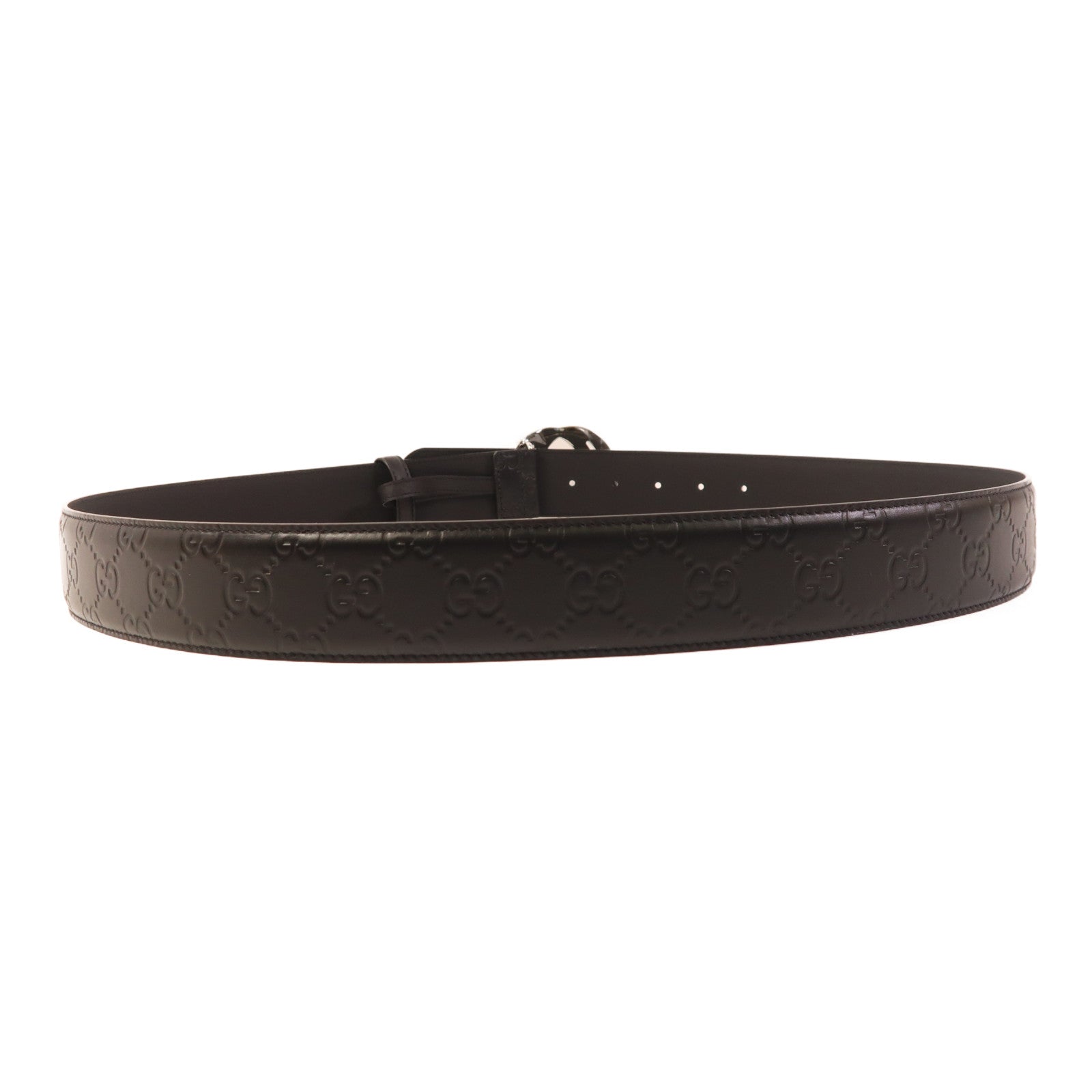 GUCCI 牛皮皮革Belt銀扣皮帶