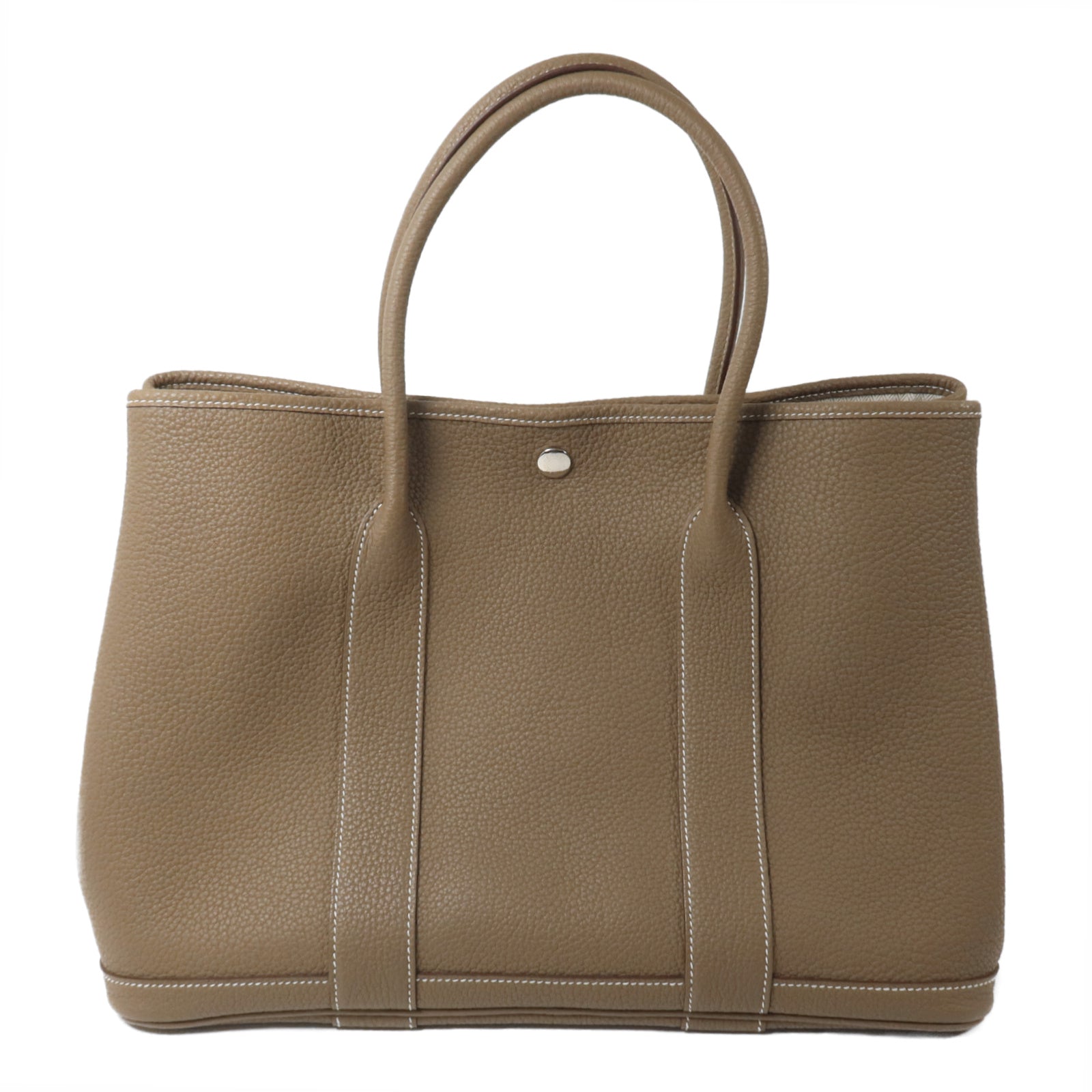 HERMES Negonda皮革Garden Party PM手挽袋Etoupe
