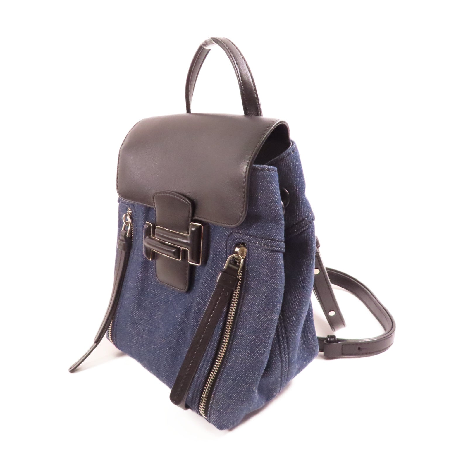 TOD'S 【激減優惠】牛仔布Backpack銀扣背包