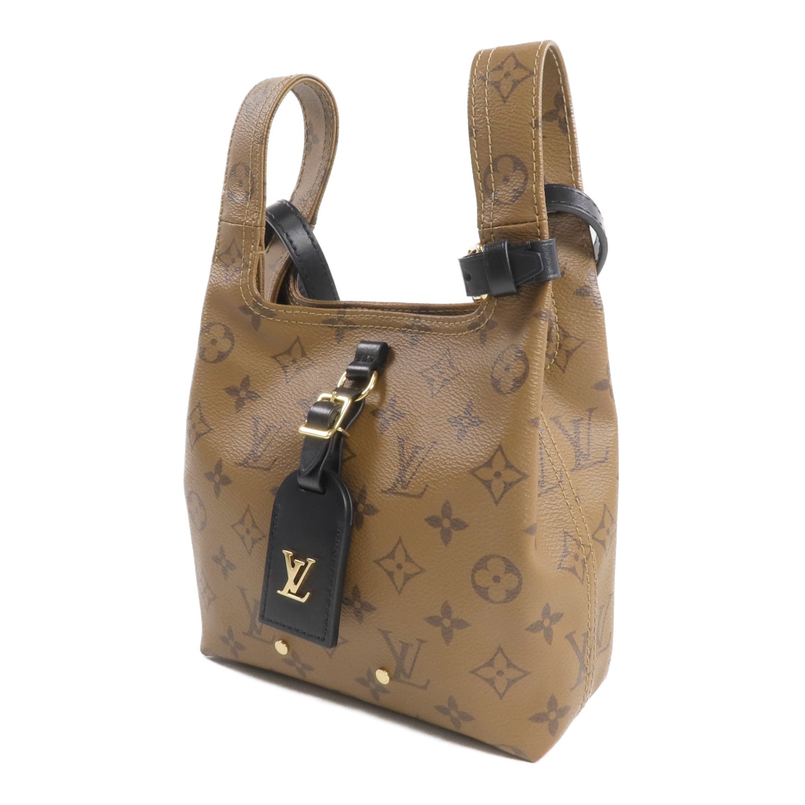 LOUIS VUITTON Monogram Reverse Atlantis BB金扣手挽肩背兩用袋