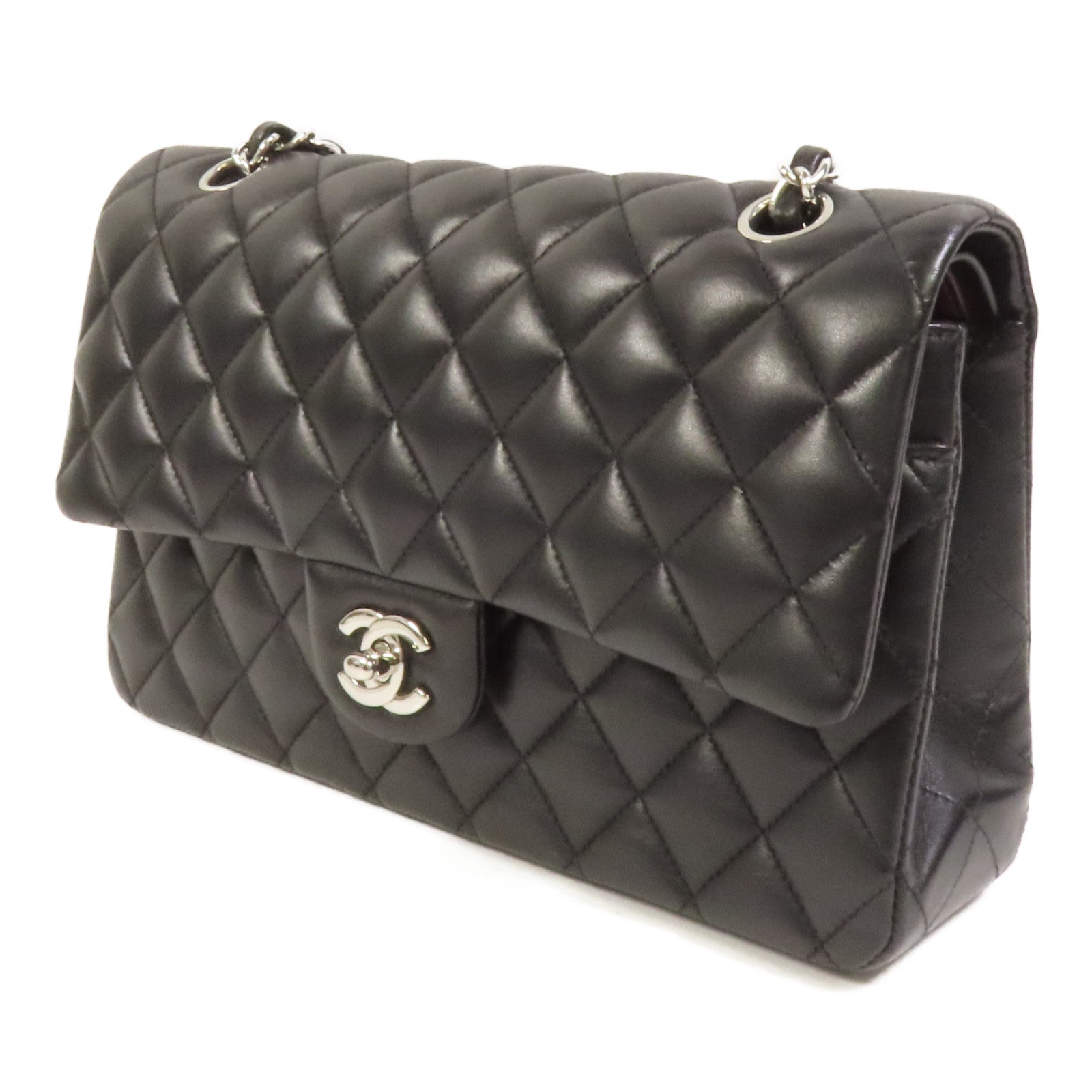 CHANEL 【激減優惠】羊皮皮革Classic 25銀扣鏈帶肩背袋