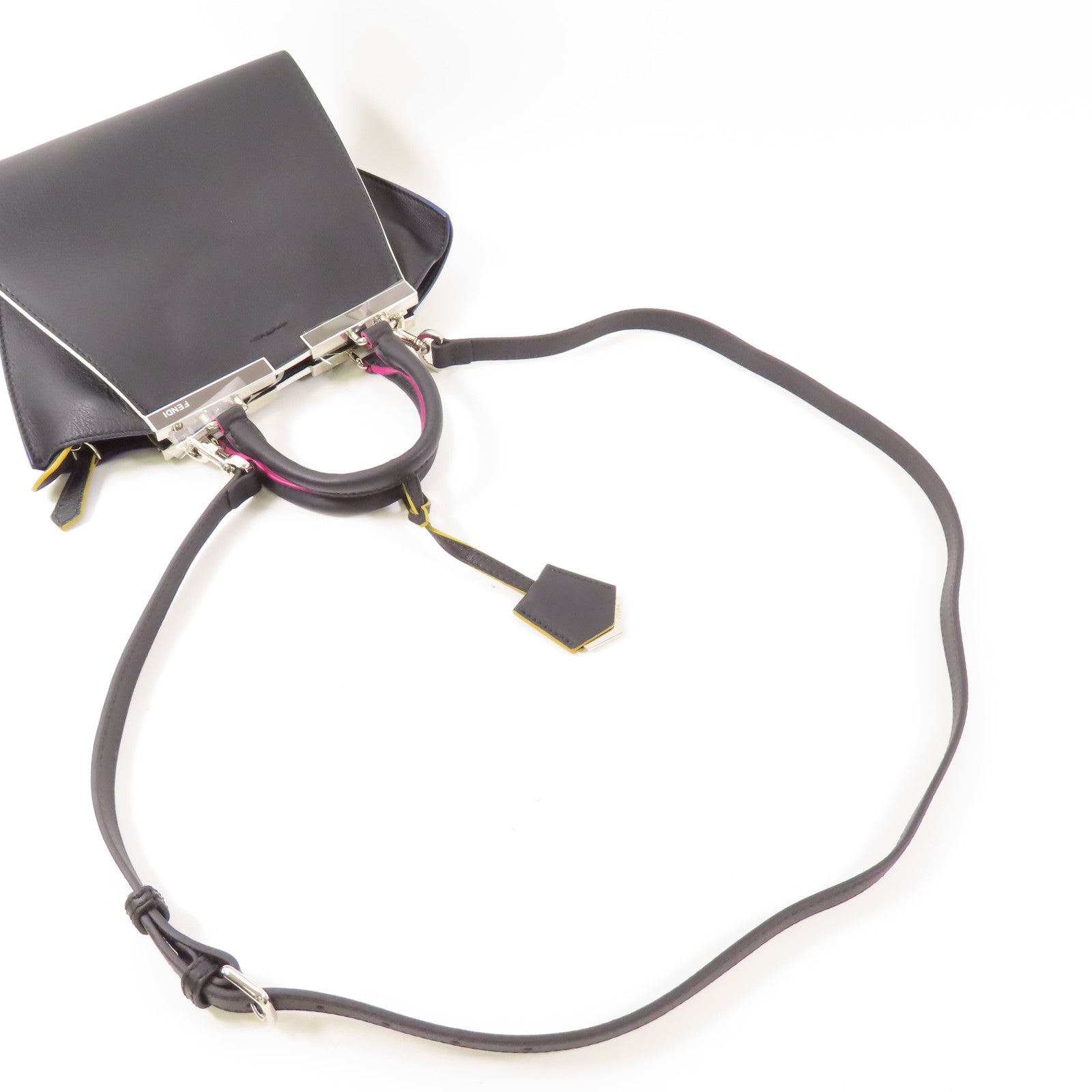 FENDI 牛皮皮革3Jours銀扣手挽肩背兩用袋