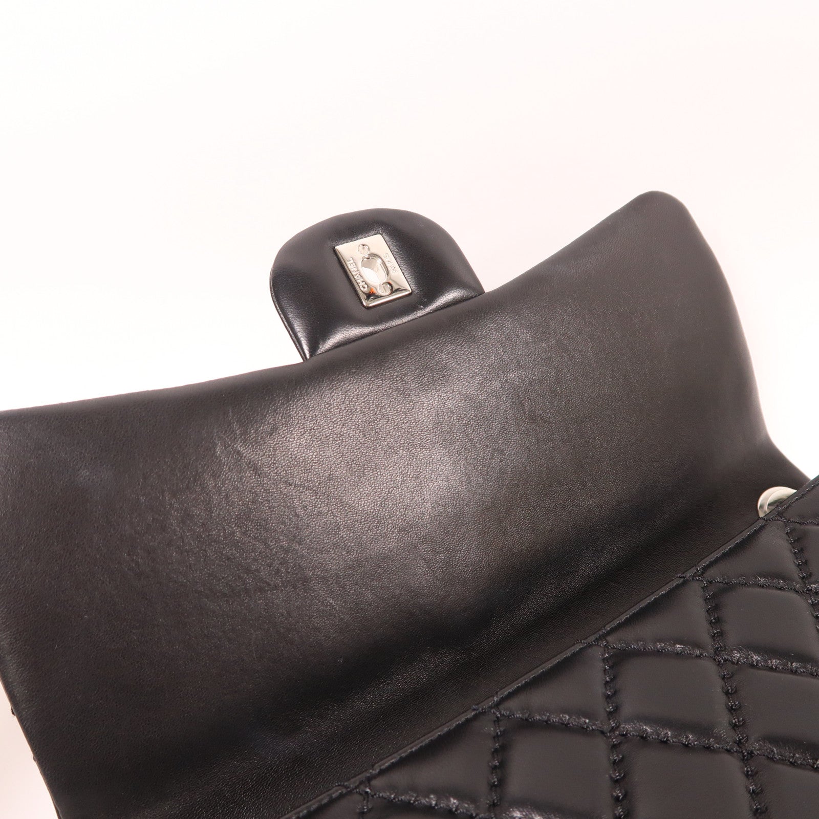 CHANEL CC SHW Shoulder Bag 2Way Handbag Lambskin Leather Black