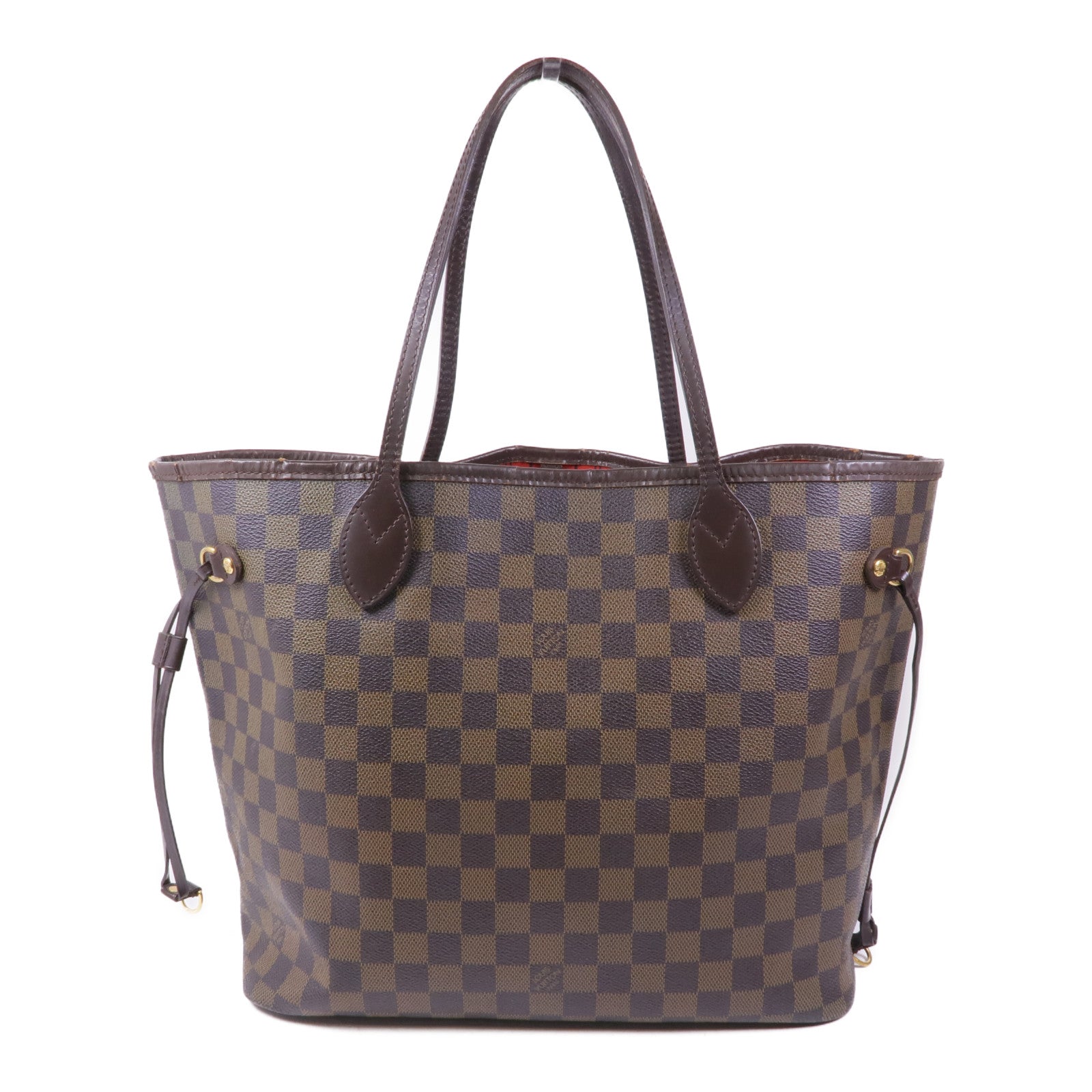 LOUIS VUITTON Damier Neverfull MM金扣肩背袋/手挽袋
