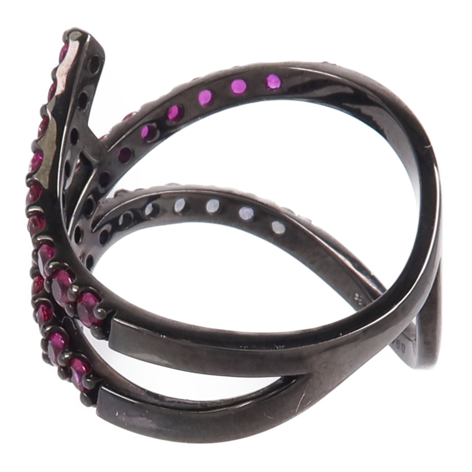 JEWELRY PT900鉑金/鍍黑Ruby Garnet Ring紅寶石/石榴石戒指