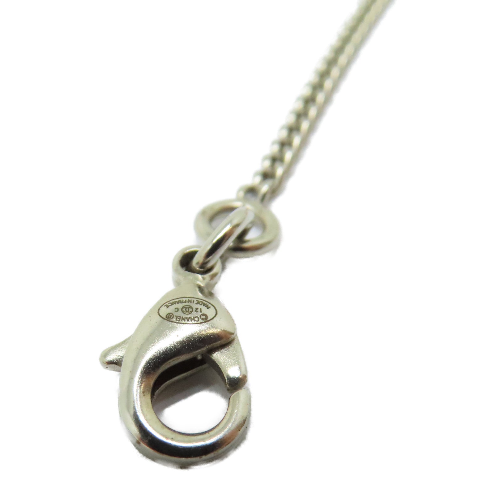 CHANEL 金屬2 Face Necklace項鍊銀色