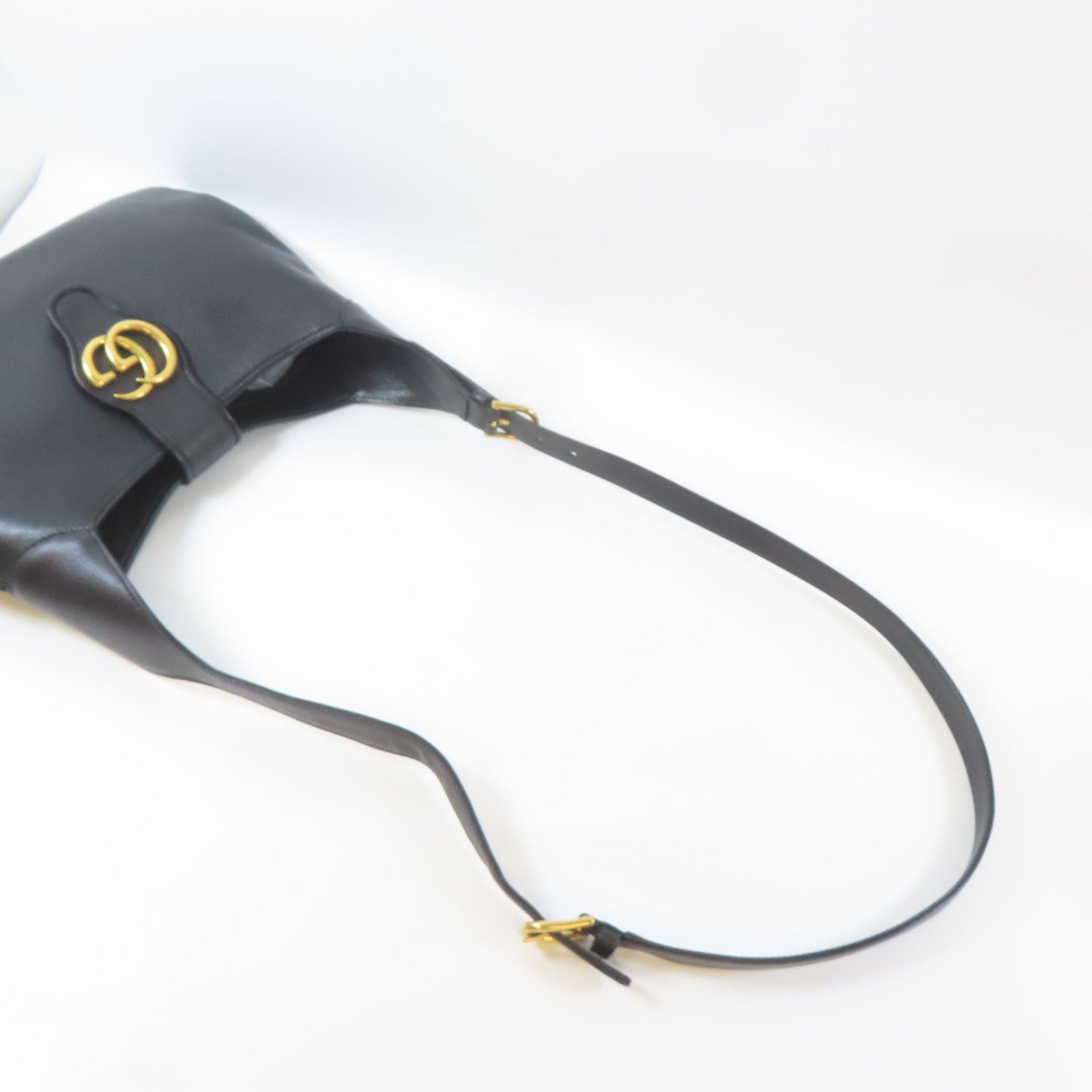 GUCCI 牛皮皮革Aphrodite Shoulder Bag金扣手挽肩背兩用袋黑色