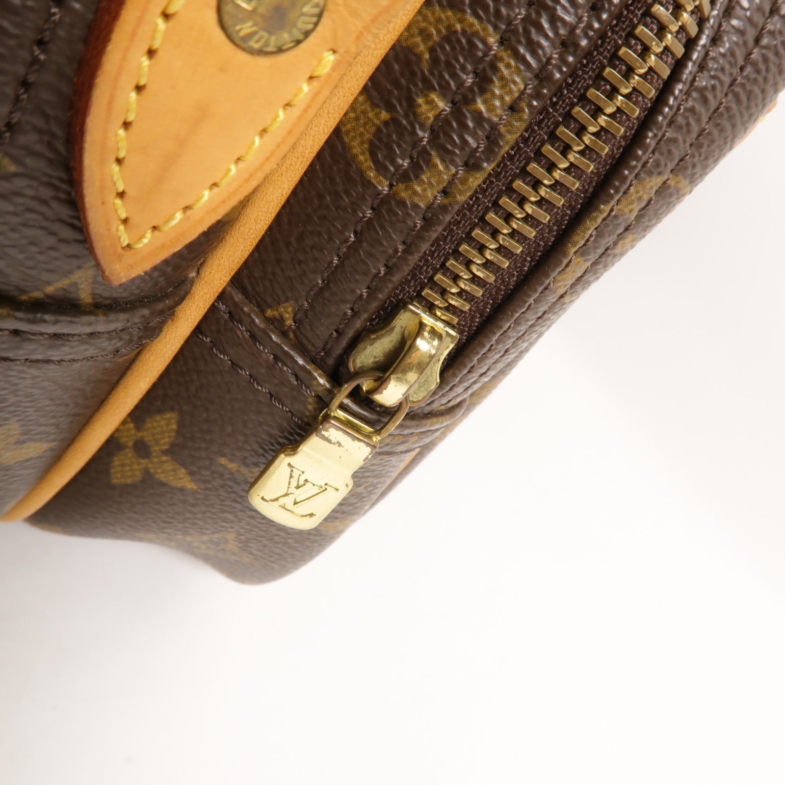 LOUIS VUITTON Monogram Reporter PM金扣肩背袋棕色