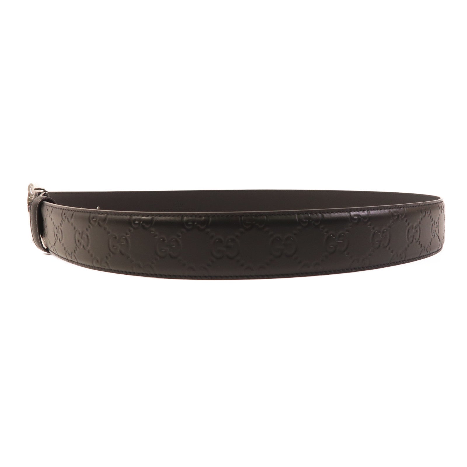 GUCCI 牛皮皮革Belt銀扣皮帶