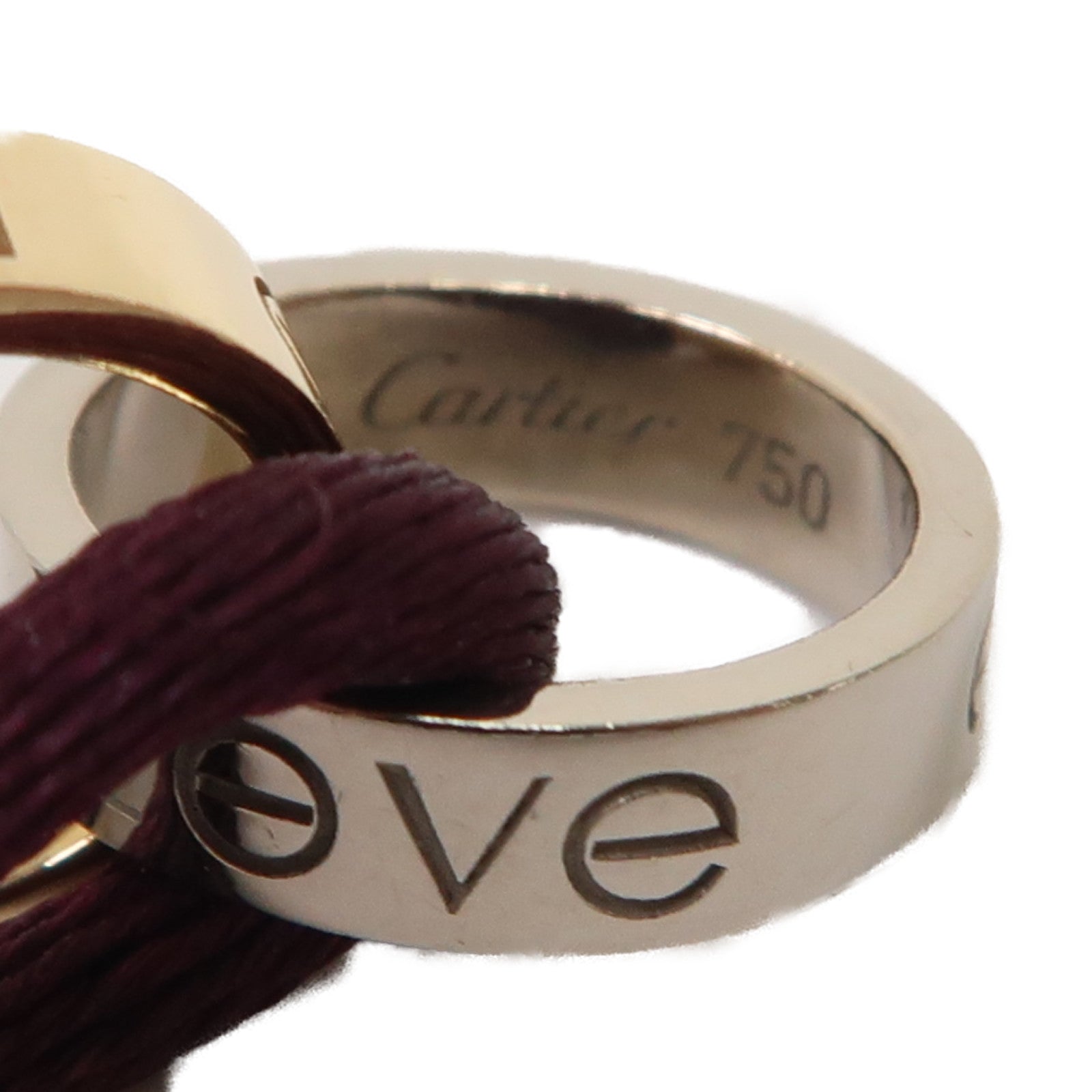 CARTIER 18K黃金/白金Love Cord Bracelet手鐲
