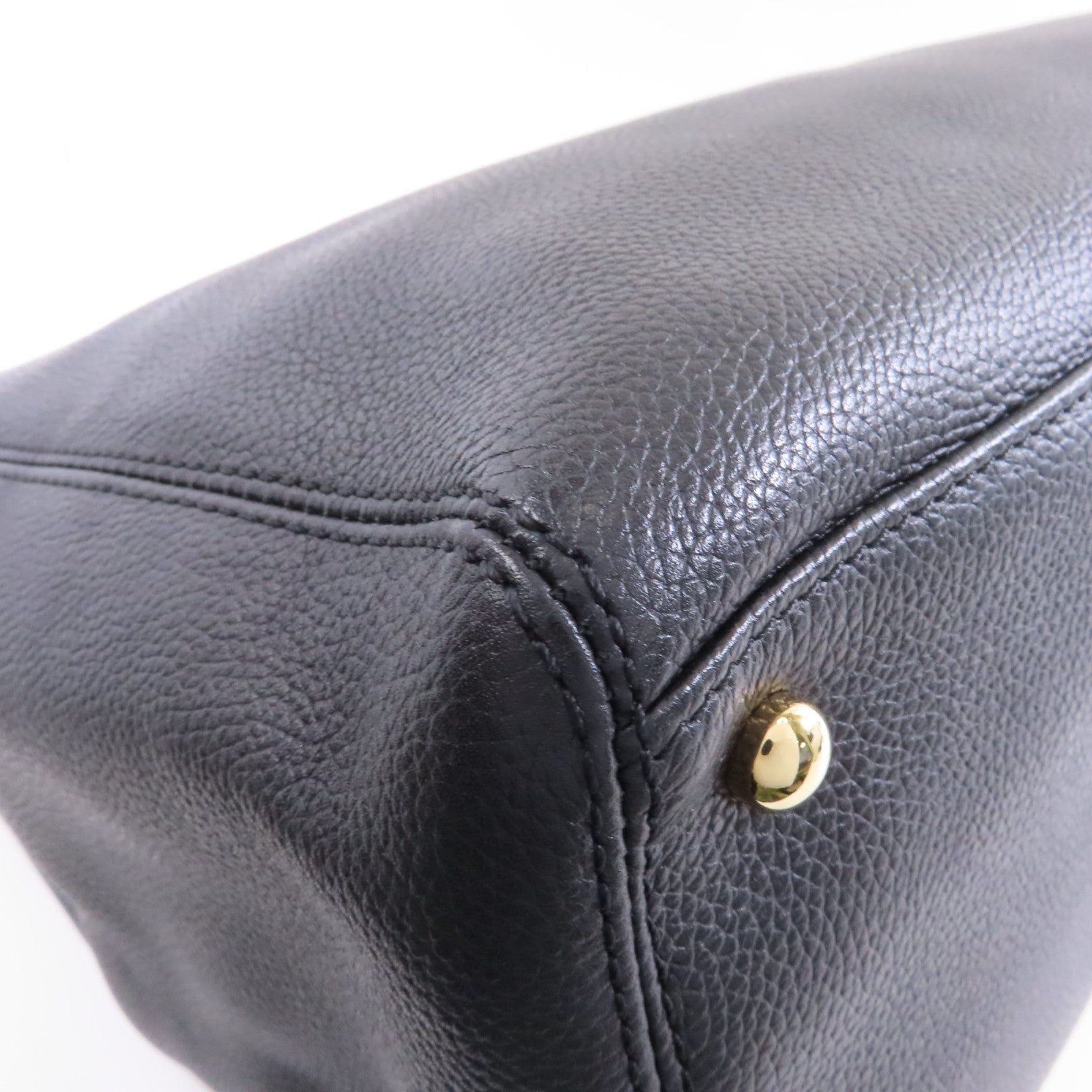 CHANEL 牛皮皮革2way Shoulder Bag金扣手挽肩背兩用袋黑色