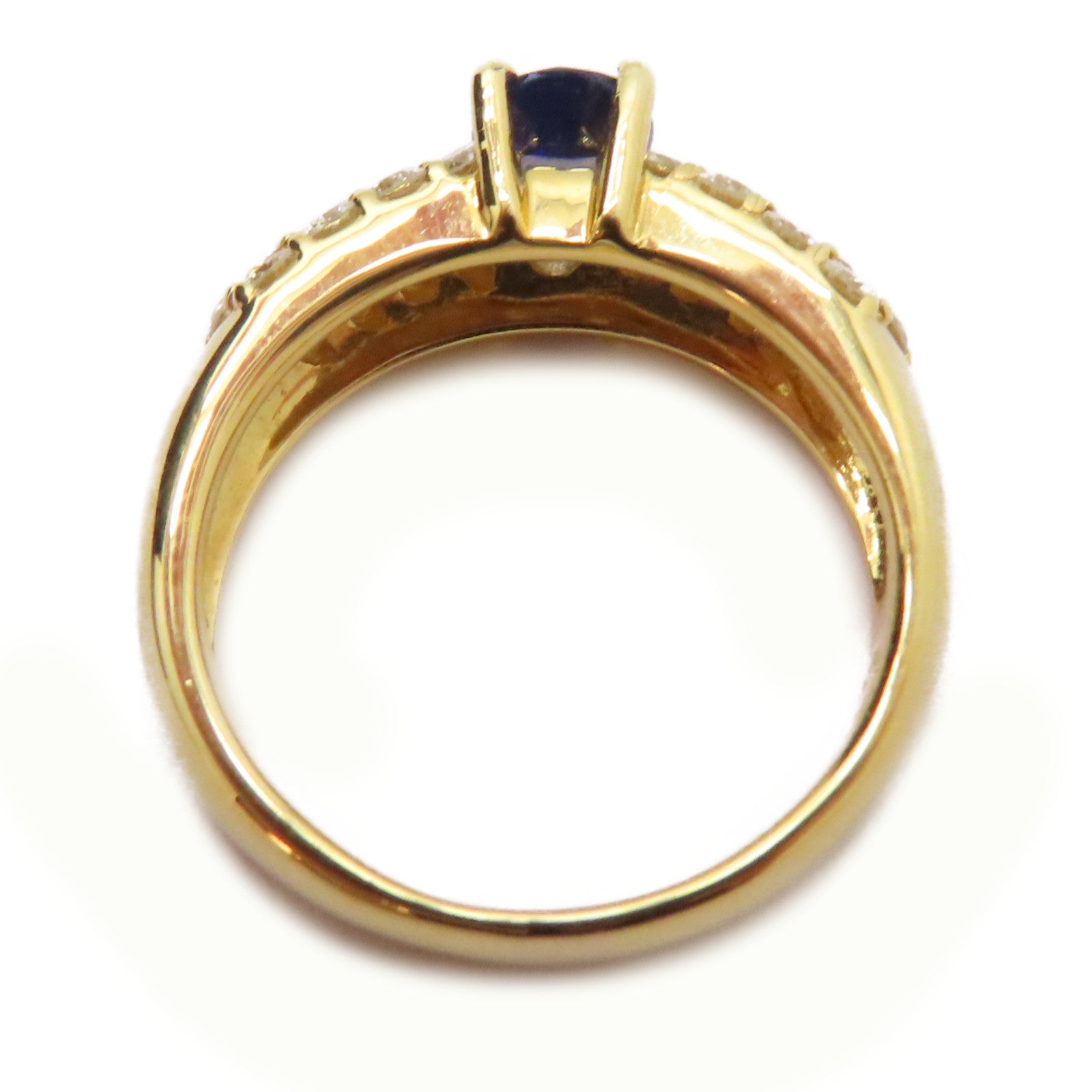 JEWELRY 18K黃金Sapphire/Diamond Ring 0.768ct藍寶石/0.82ct鑽石戒指US#6.25