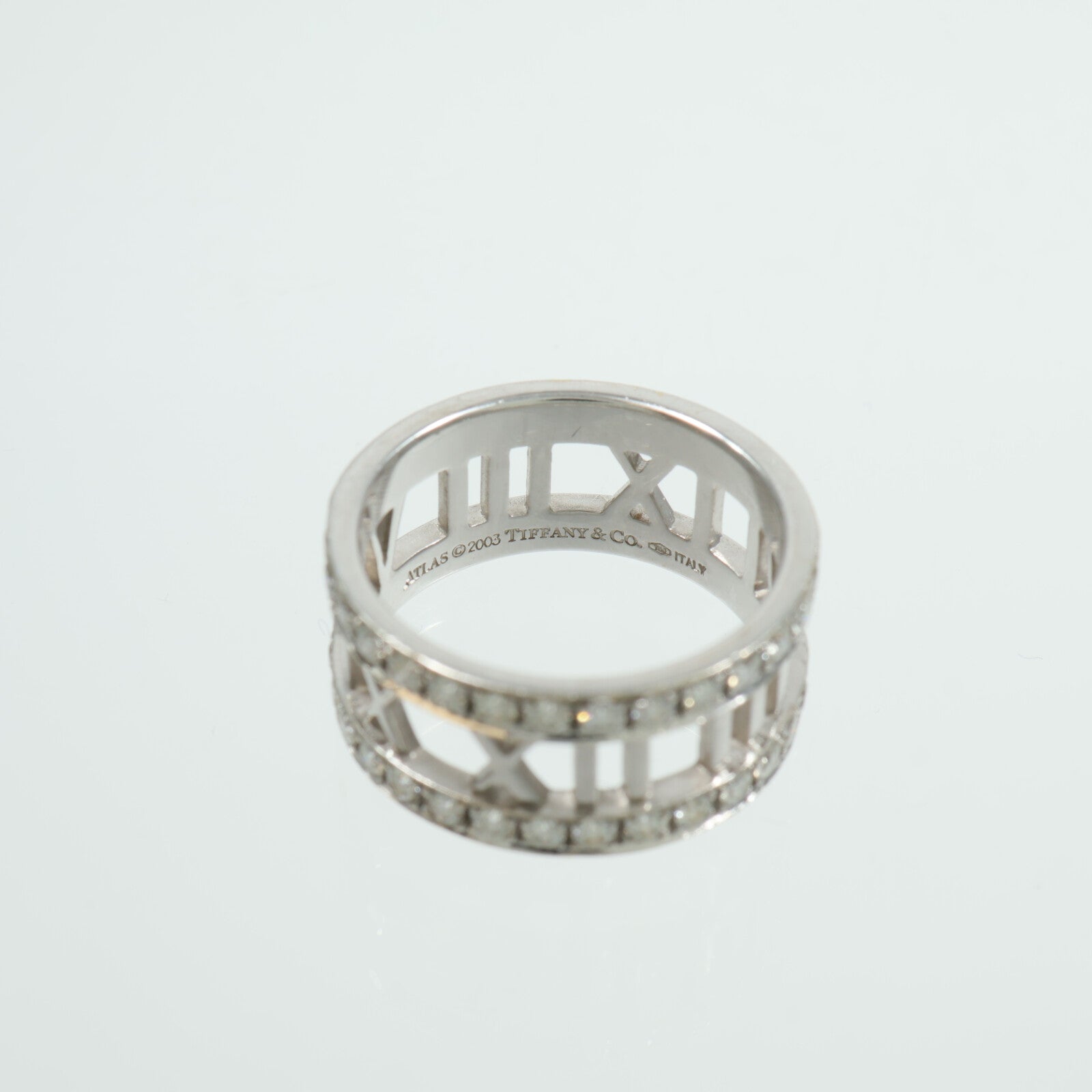 TIFFANY＆CO 18K白金Atlas Diamond Ring鑽石戒指