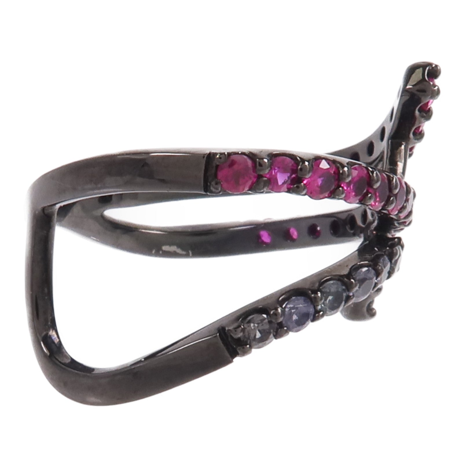 JEWELRY PT900鉑金/鍍黑Ruby Garnet Ring紅寶石/石榴石戒指