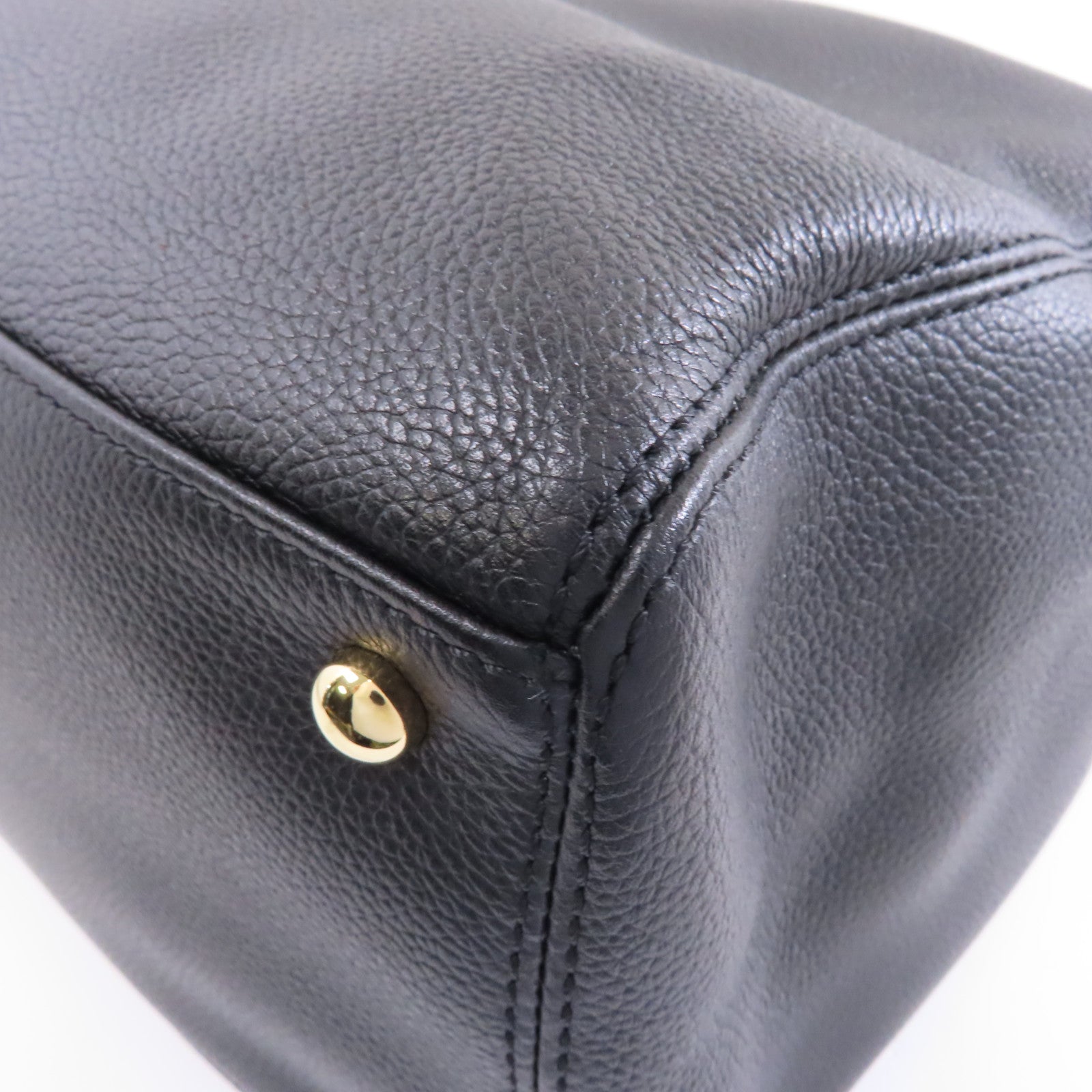 CHANEL 牛皮皮革2way Shoulder Bag金扣手挽肩背兩用袋黑色