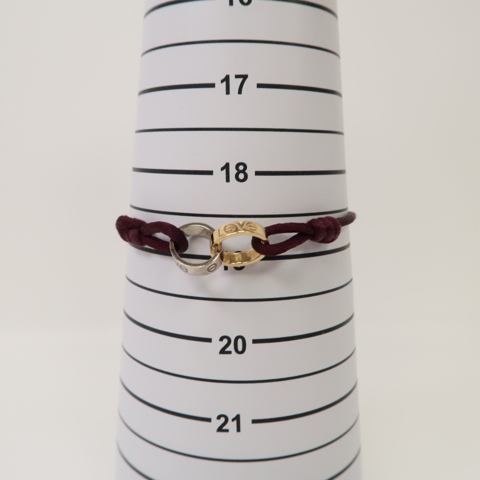 CARTIER 18K黃金/白金Love Cord Bracelet手鐲