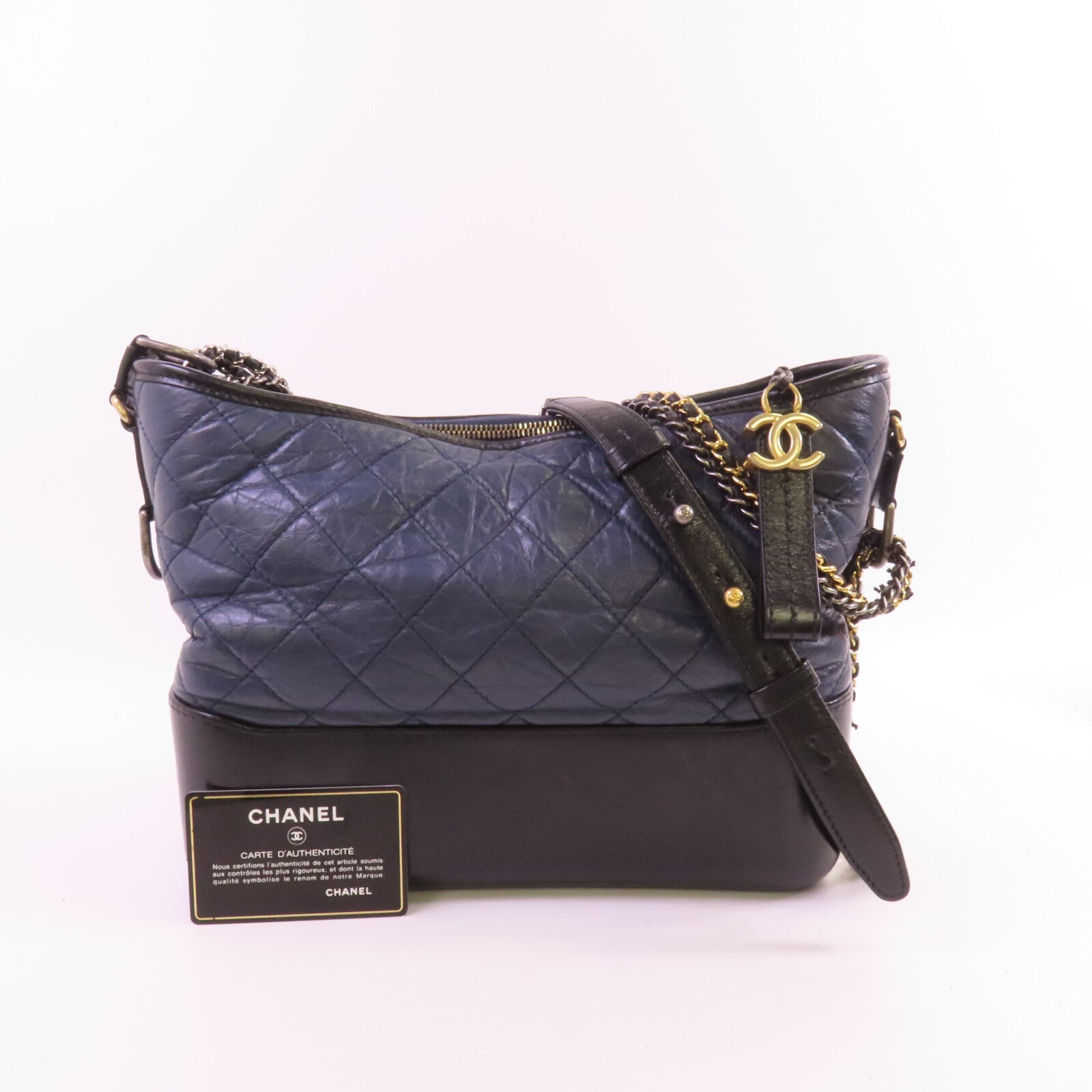 CHANEL 牛皮皮革Gabrielle Medium銀扣鏈帶肩背袋