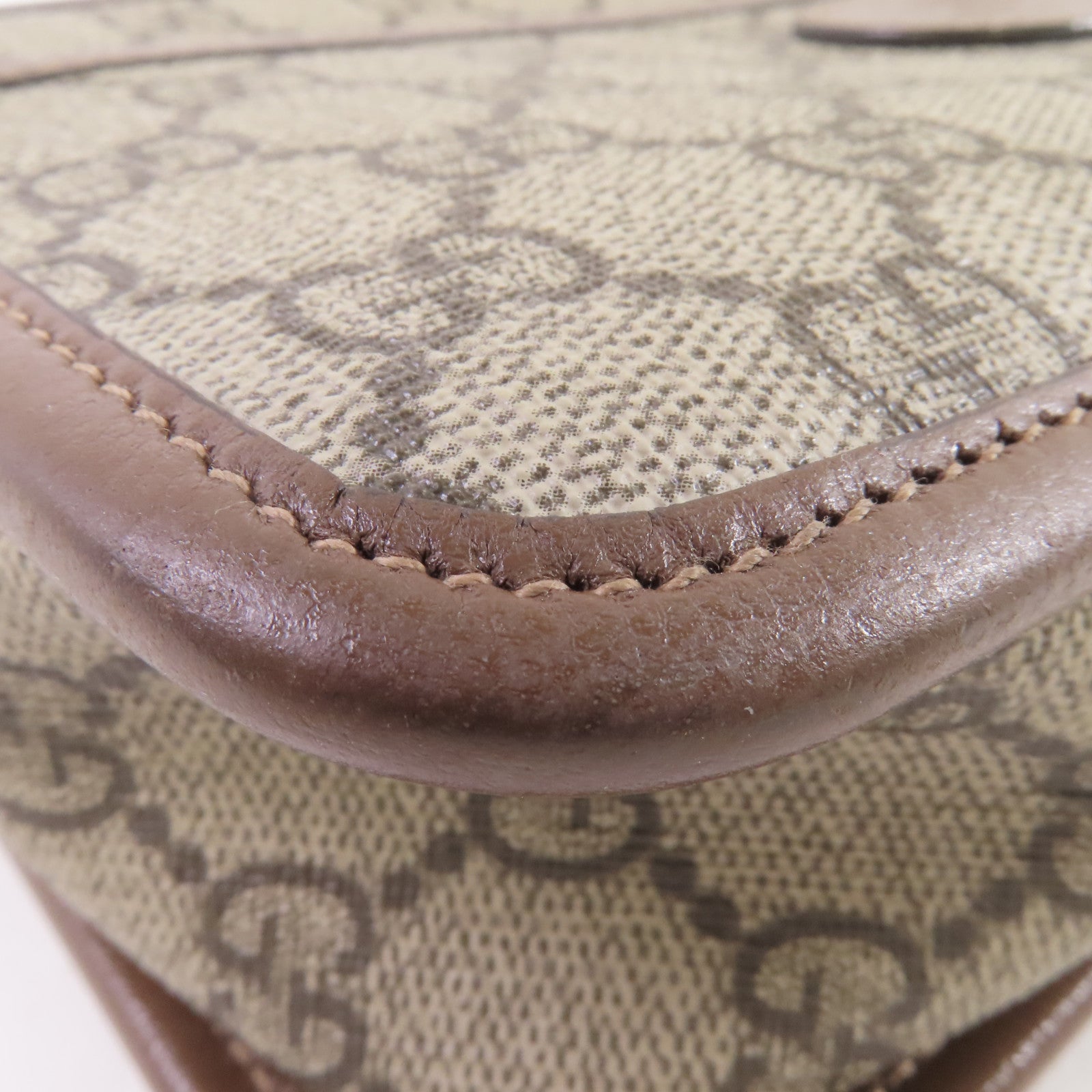 GUCCI 塗層帆布Interlocking G Shoulder Bag金扣肩背袋啡色