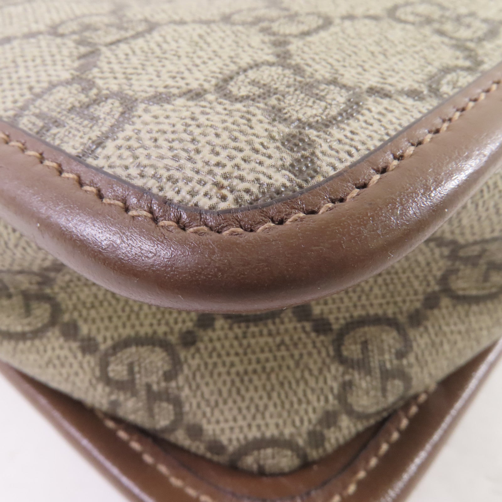 GUCCI 塗層帆布Interlocking G Shoulder Bag金扣肩背袋啡色
