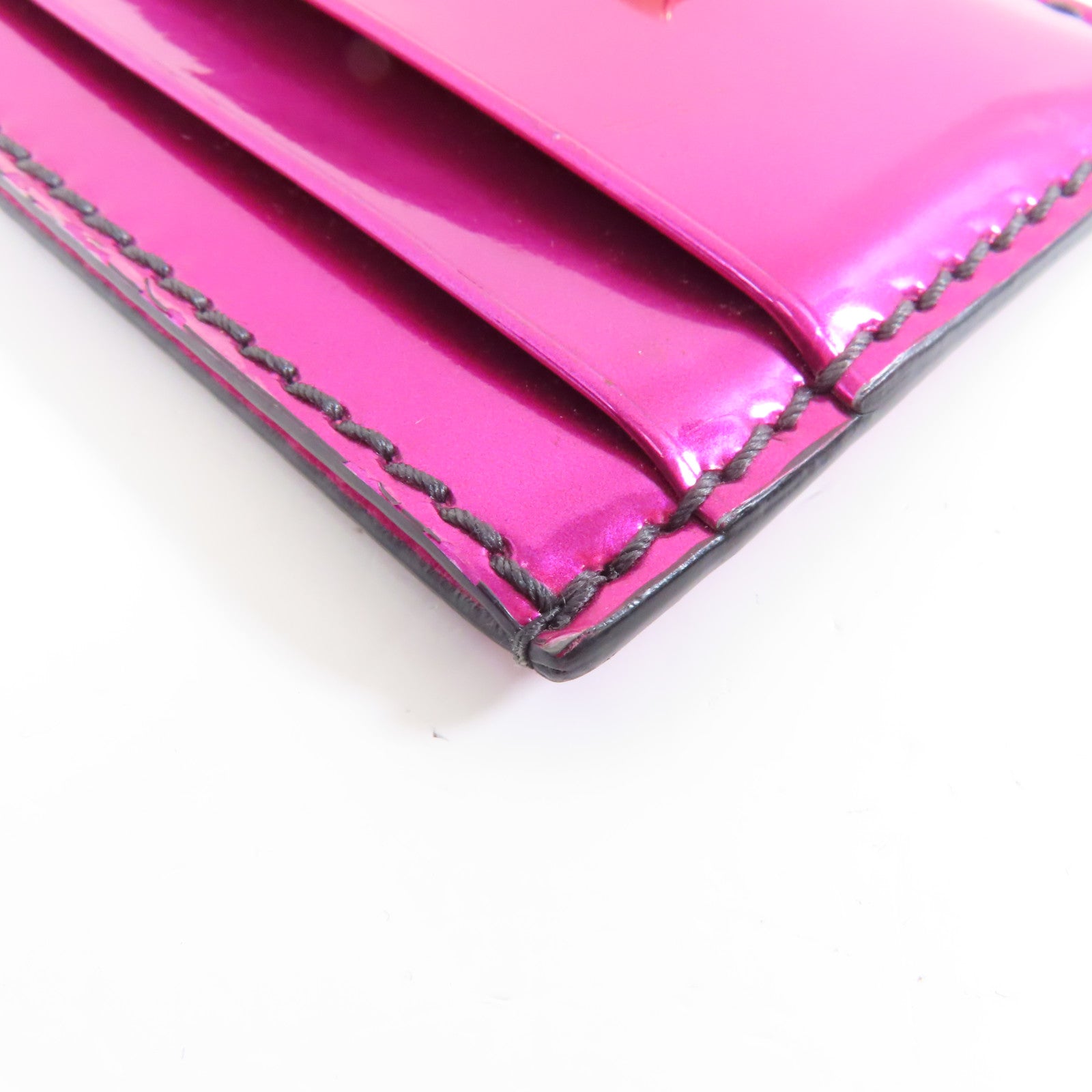 Dior 漆皮皮革Card Case金扣卡片套粉紅色