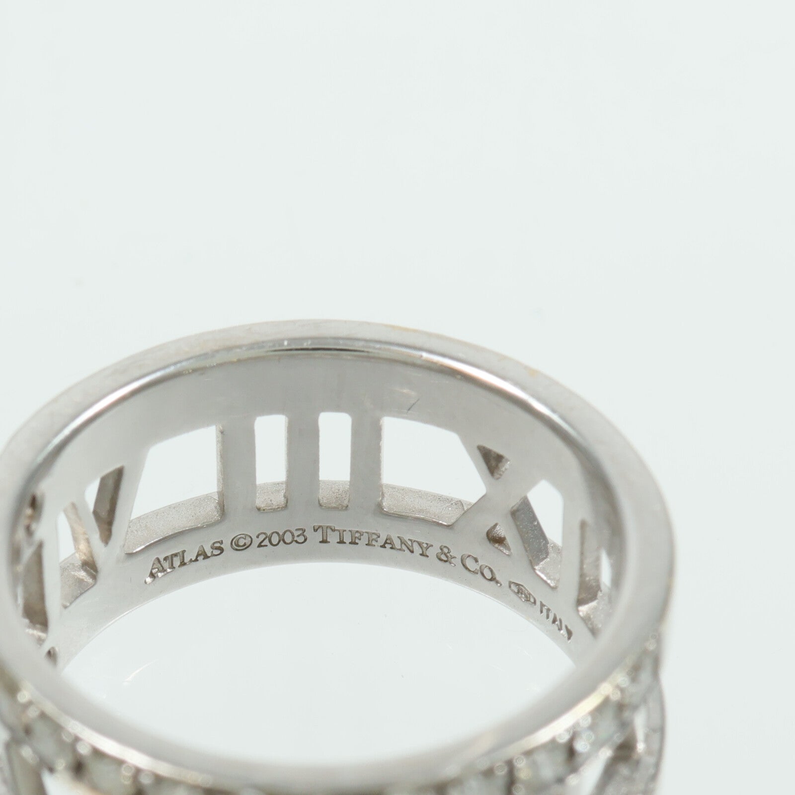 TIFFANY＆CO 18K白金Atlas Diamond Ring鑽石戒指