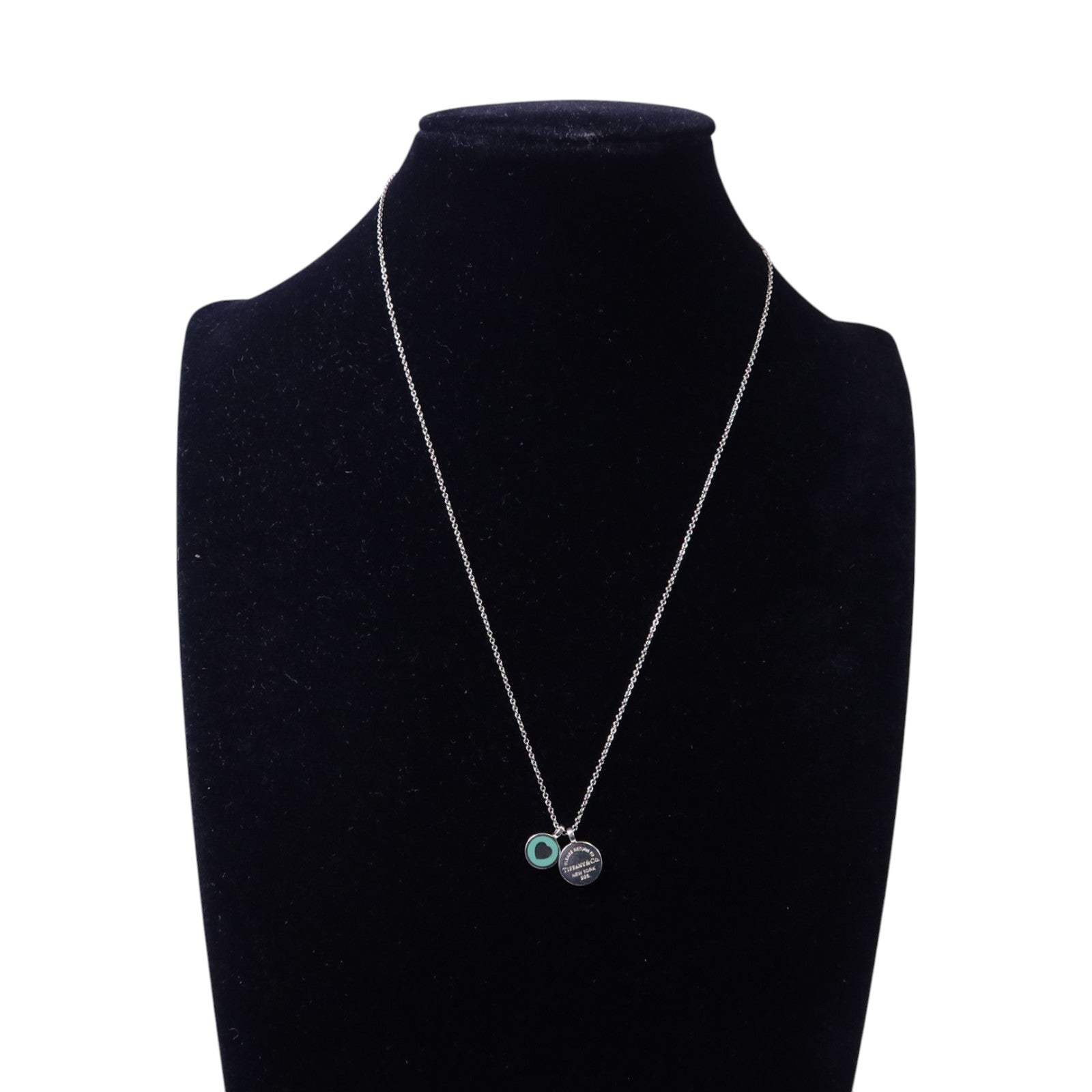 TIFFANY＆CO 925純銀Return To Tiffany Double Round Tag Necklace銀扣項鏈
