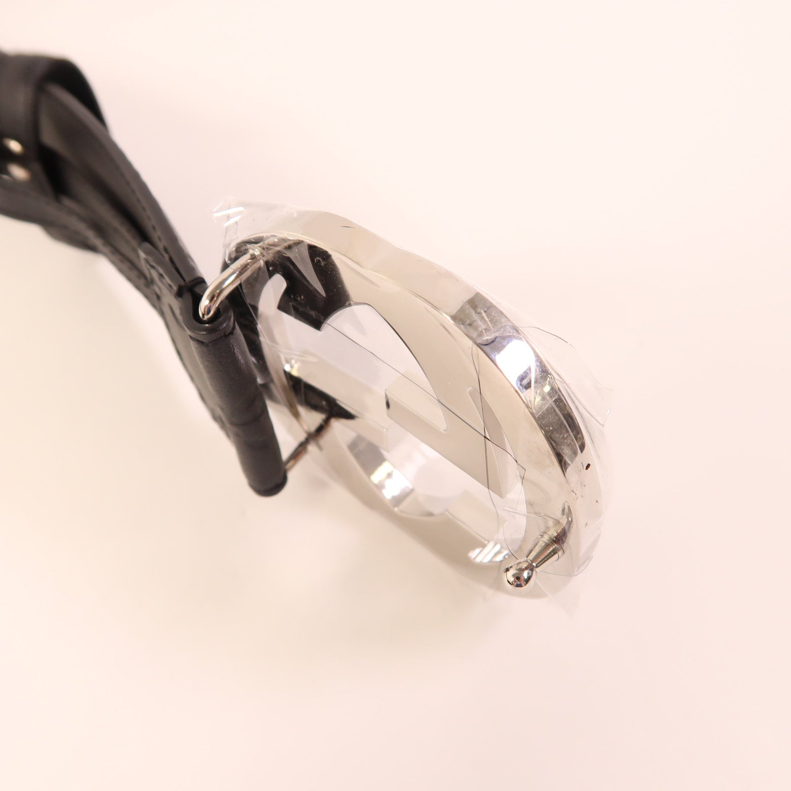 GUCCI 牛皮皮革Belt銀扣皮帶