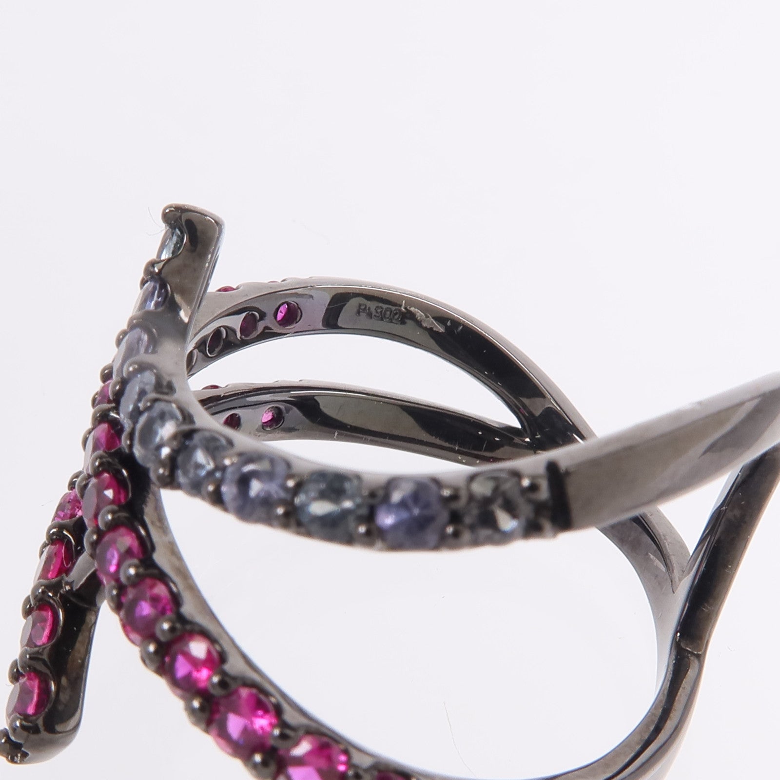 JEWELRY PT900鉑金/鍍黑Ruby Garnet Ring紅寶石/石榴石戒指