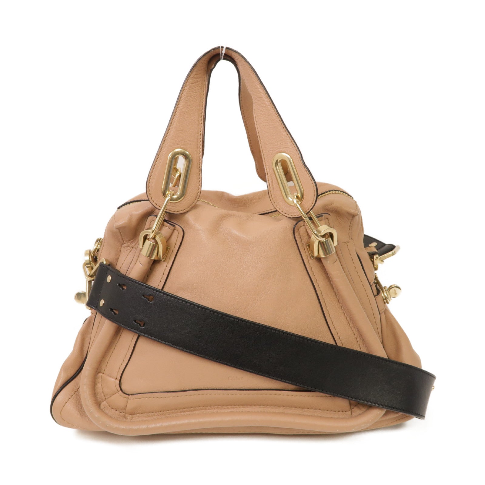 Chloe 【激減優惠】牛皮皮革2 Way Shoulder Bag金扣手挽肩背兩用袋裸色
