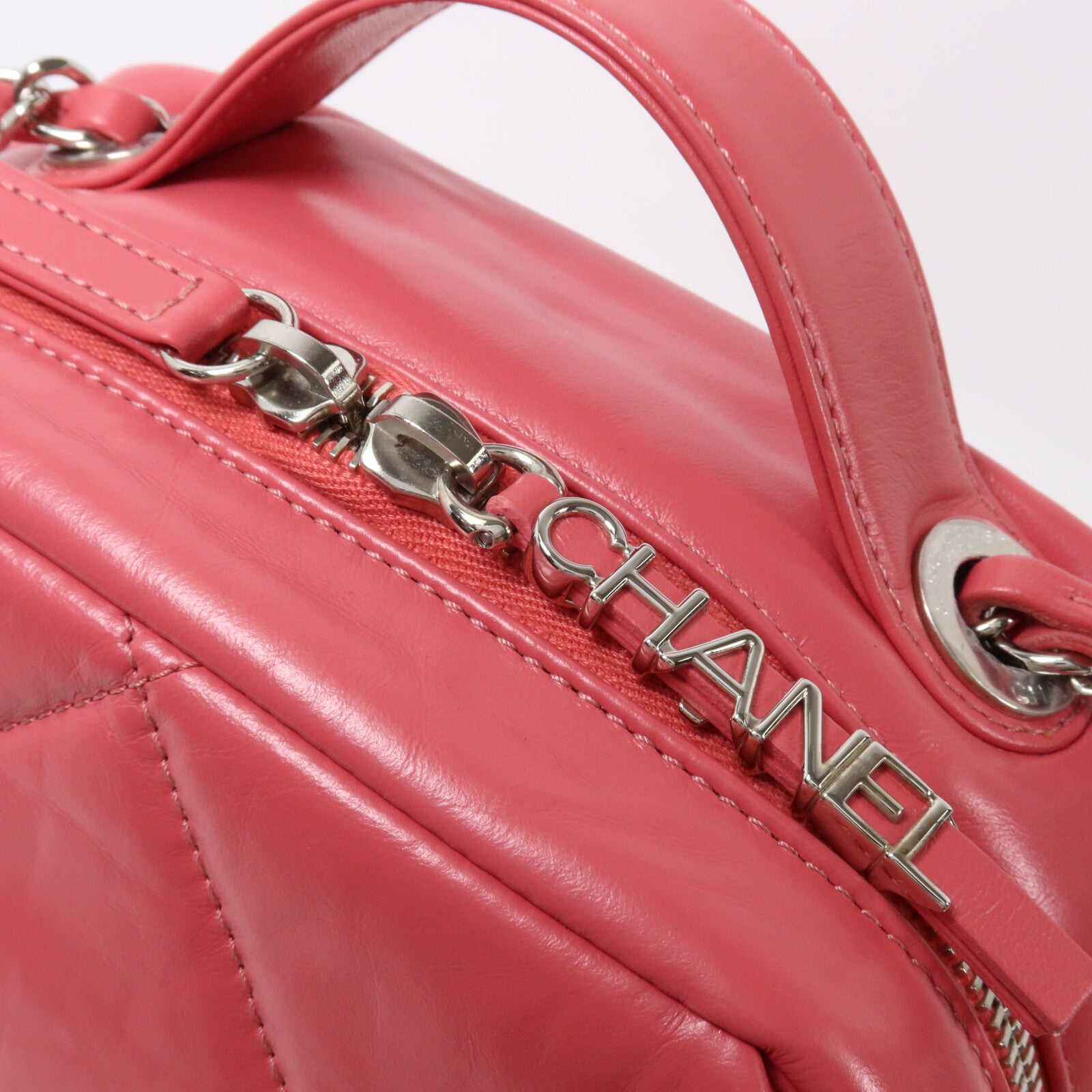 CHANEL 牛皮皮革Top Handle Bag鏈帶手挽肩背兩用袋